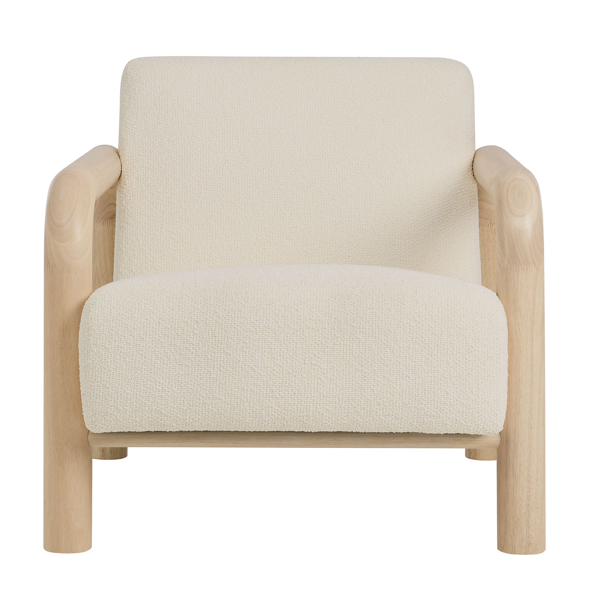 Sereno Boucle Accent Chair, Cream Oak