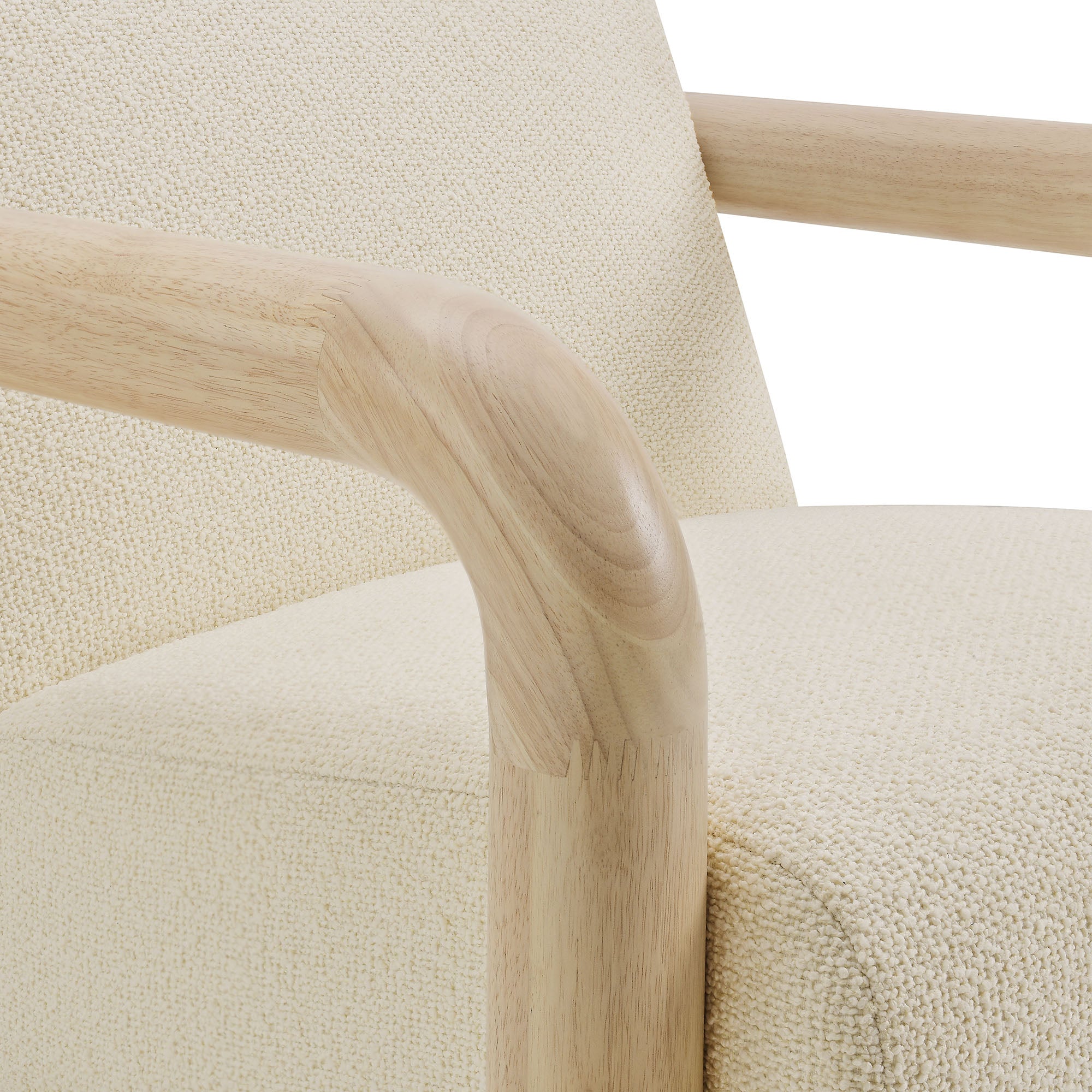 Sereno Boucle Accent Chair, Cream Oak