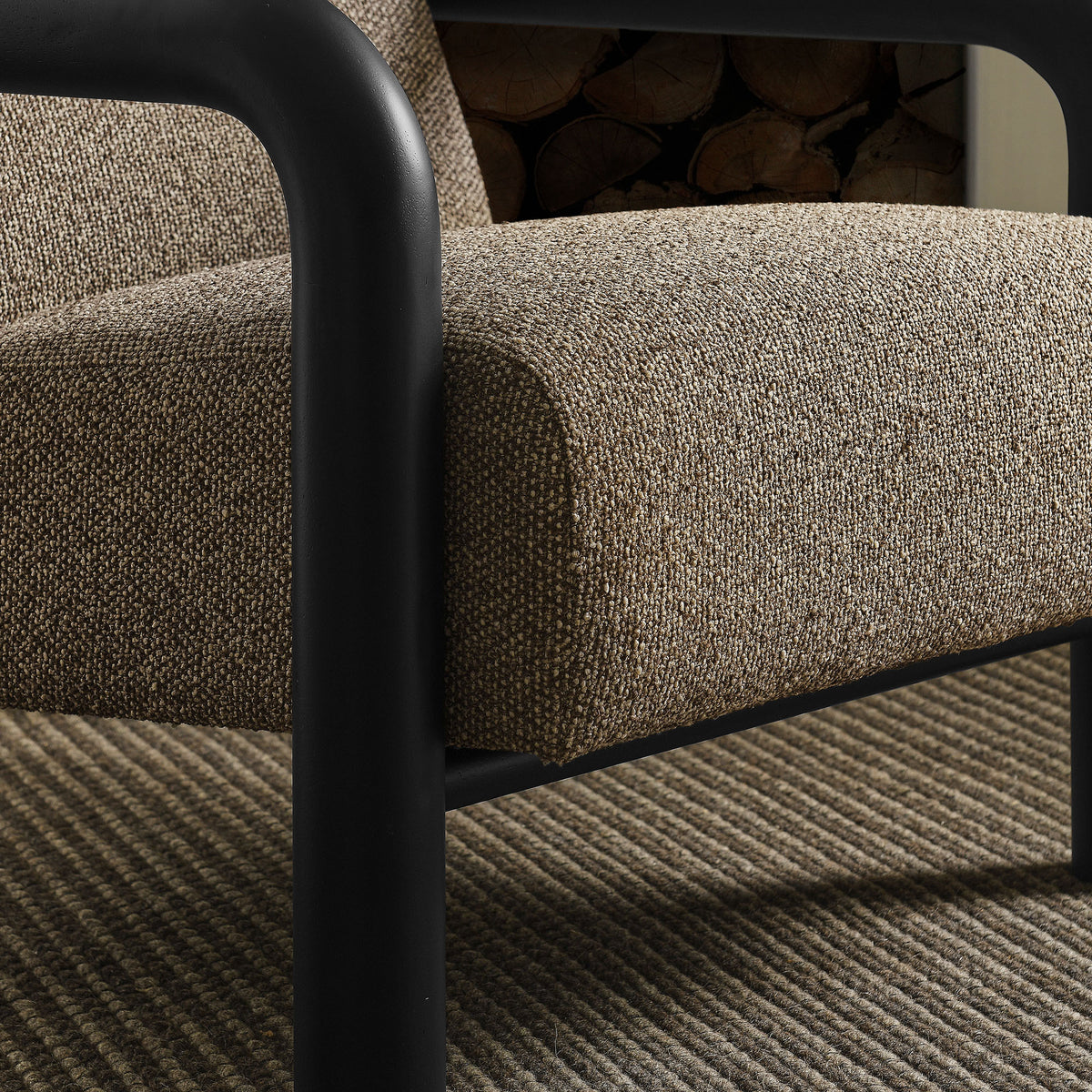 Sereno Boucle Accent Chair, Earth Black