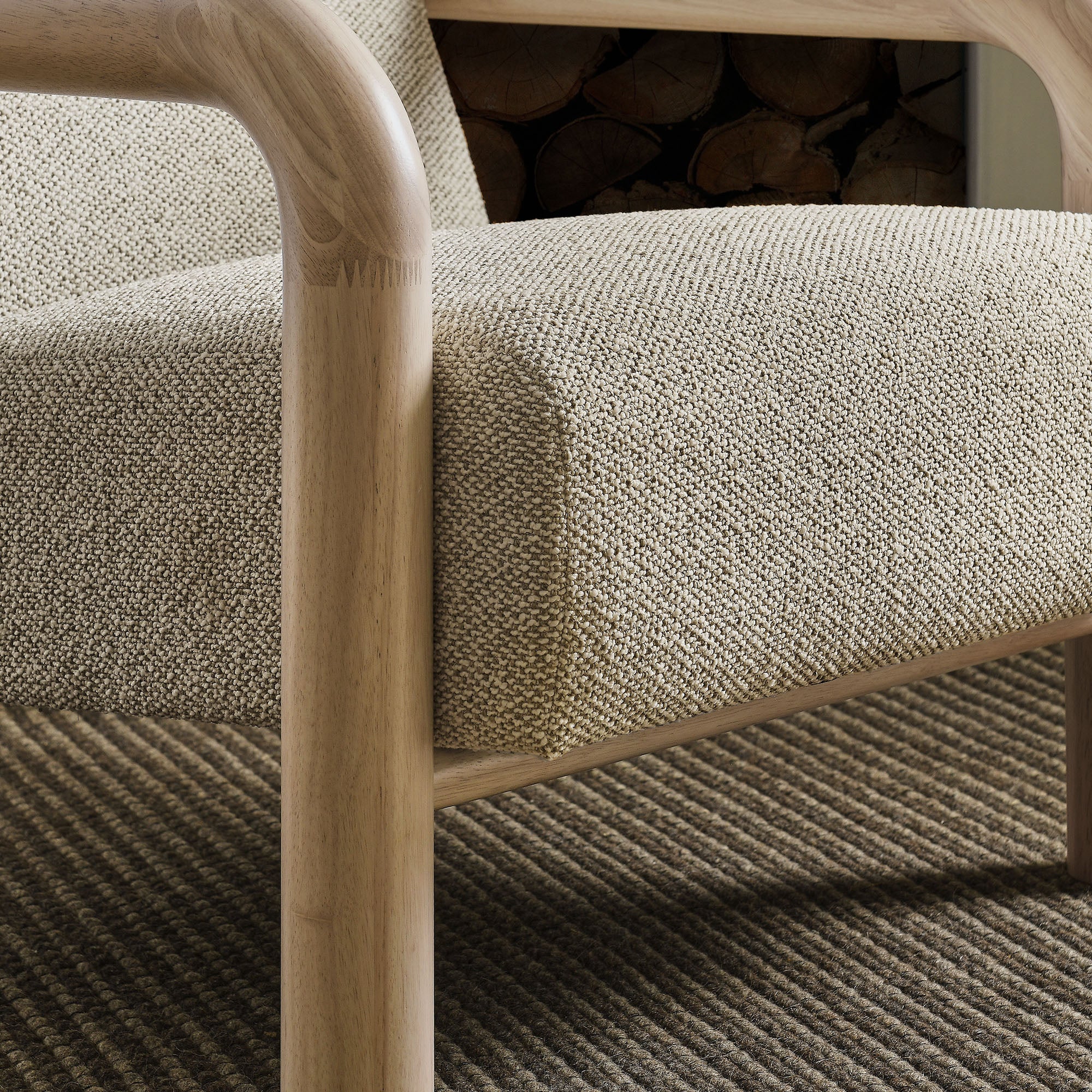Sereno Boucle Accent Chair, Marble Oak