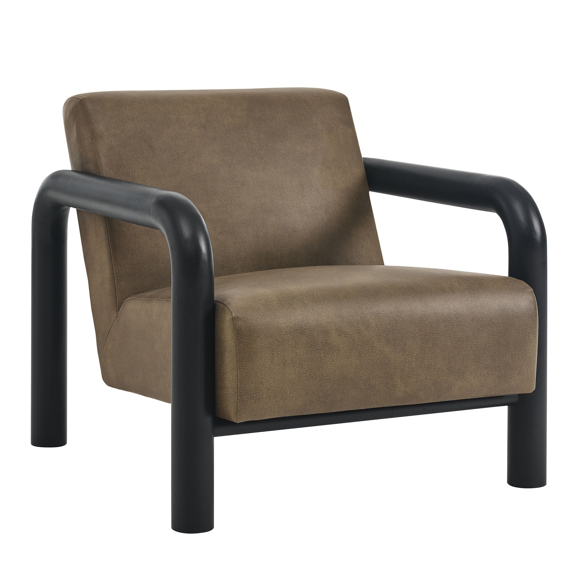 Sereno Vegan Leather Accent Chair, Mushroom Black