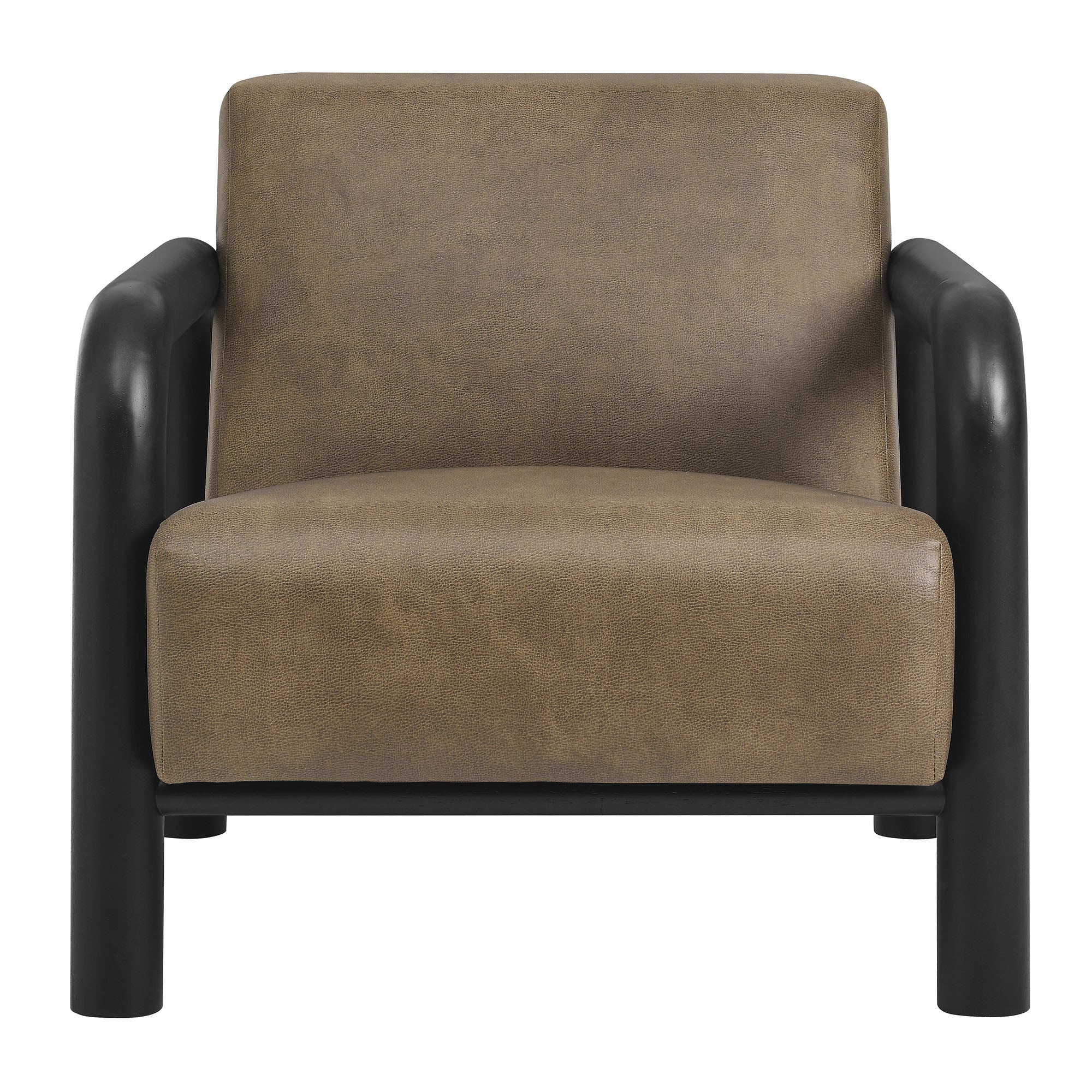 Sereno Vegan Leather Accent Chair, Mushroom Black