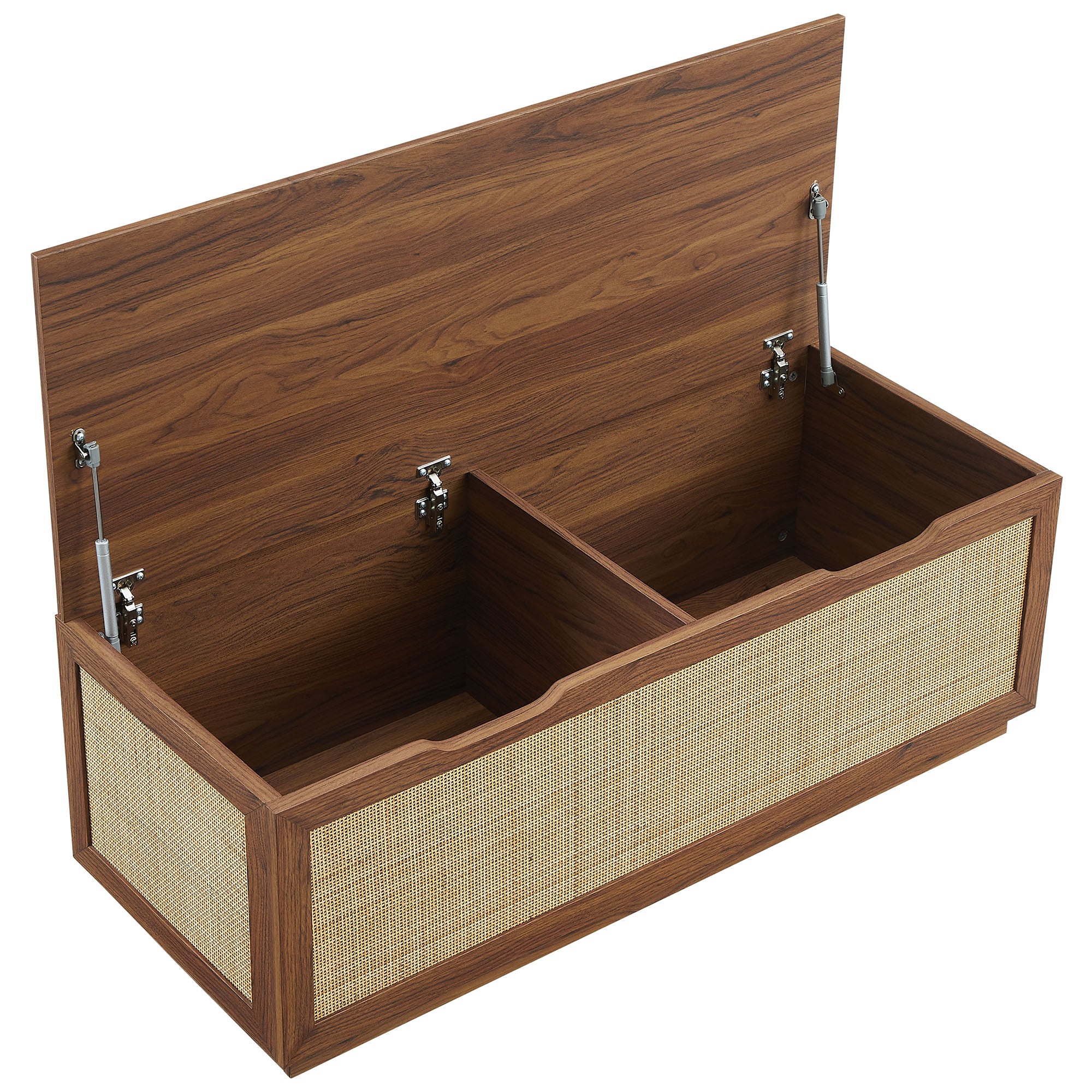 Soma 47" Rattan Storage Bench, Walnut