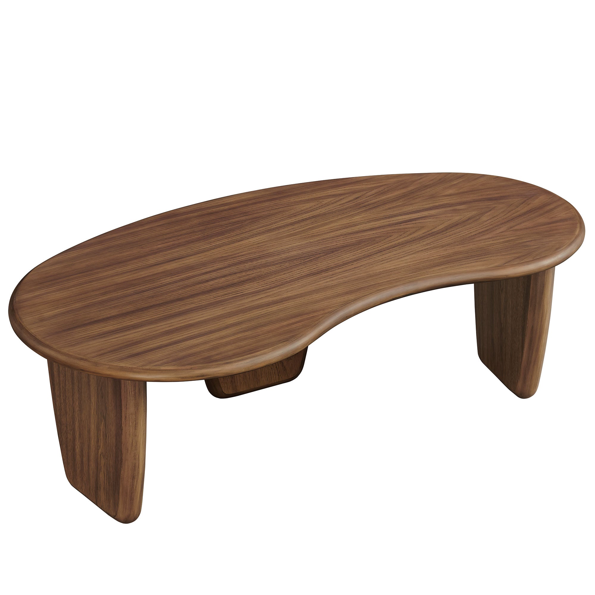 Vetra Kidney-Shaped Free Coffee Table, Walnut