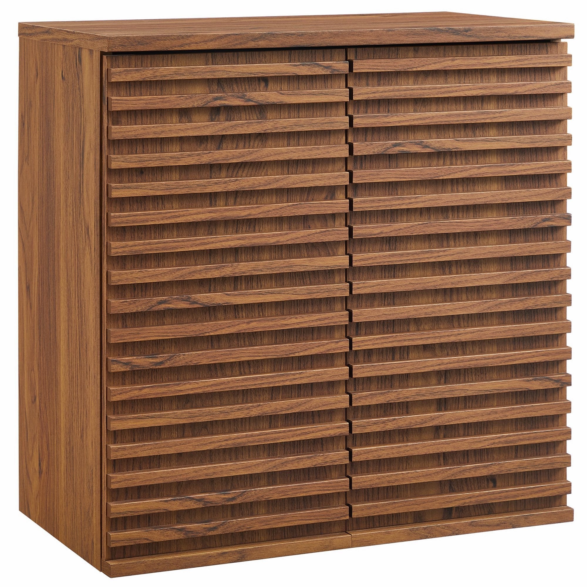 Render Wall Mounted Bathroom Cabinet, Walnut