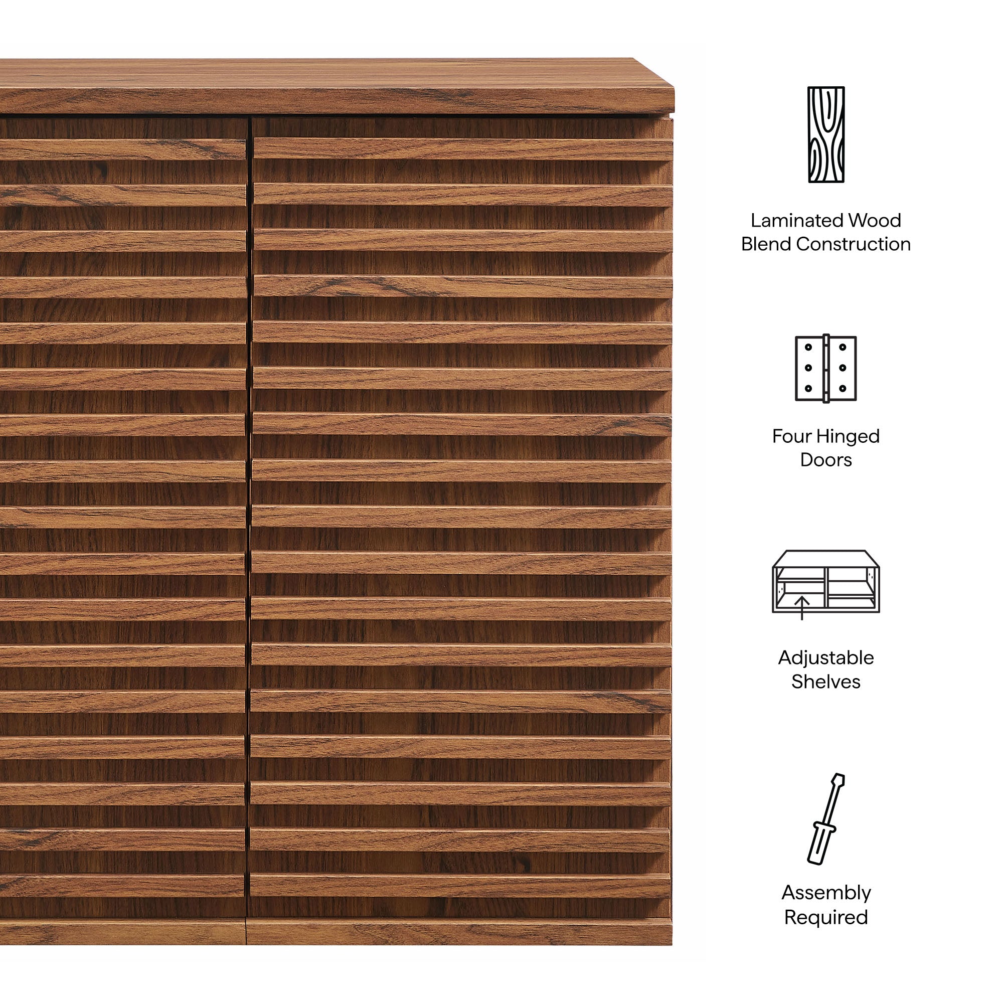 Render Wall Mounted Bathroom Cabinet, Walnut