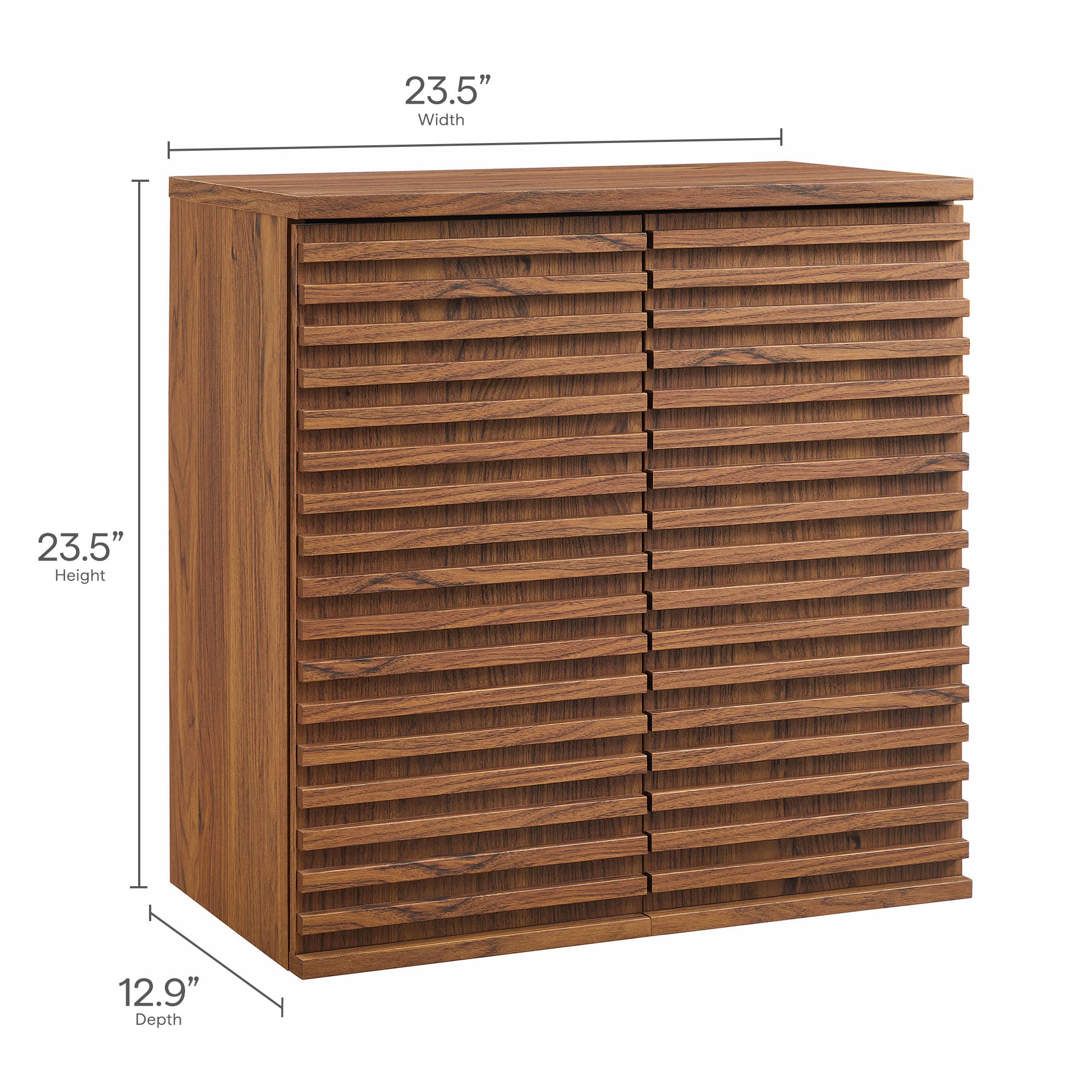 Render Wall Mounted Bathroom Cabinet, Walnut