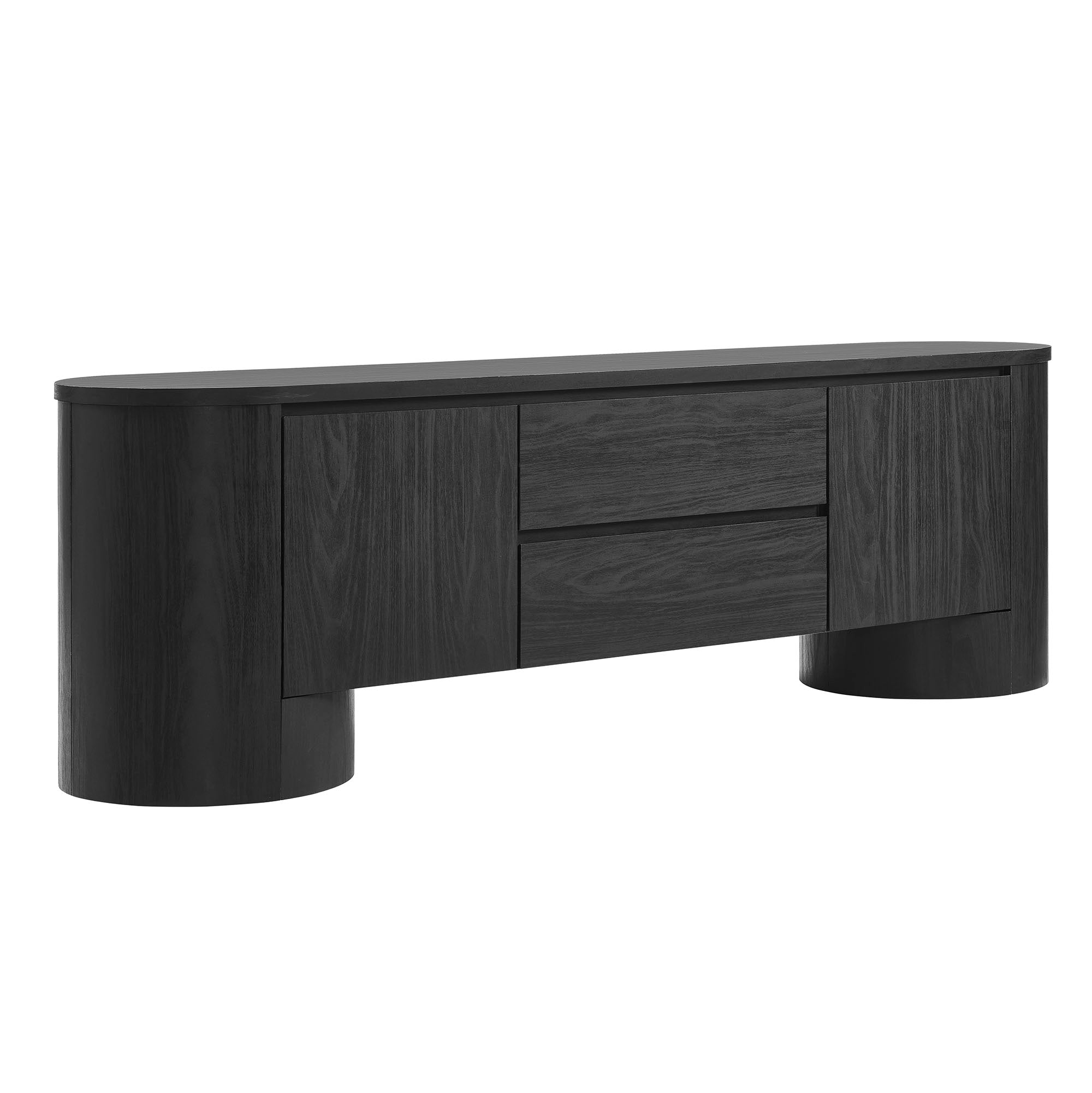 Duval 71 Inch Oval TV Cabinet, Black