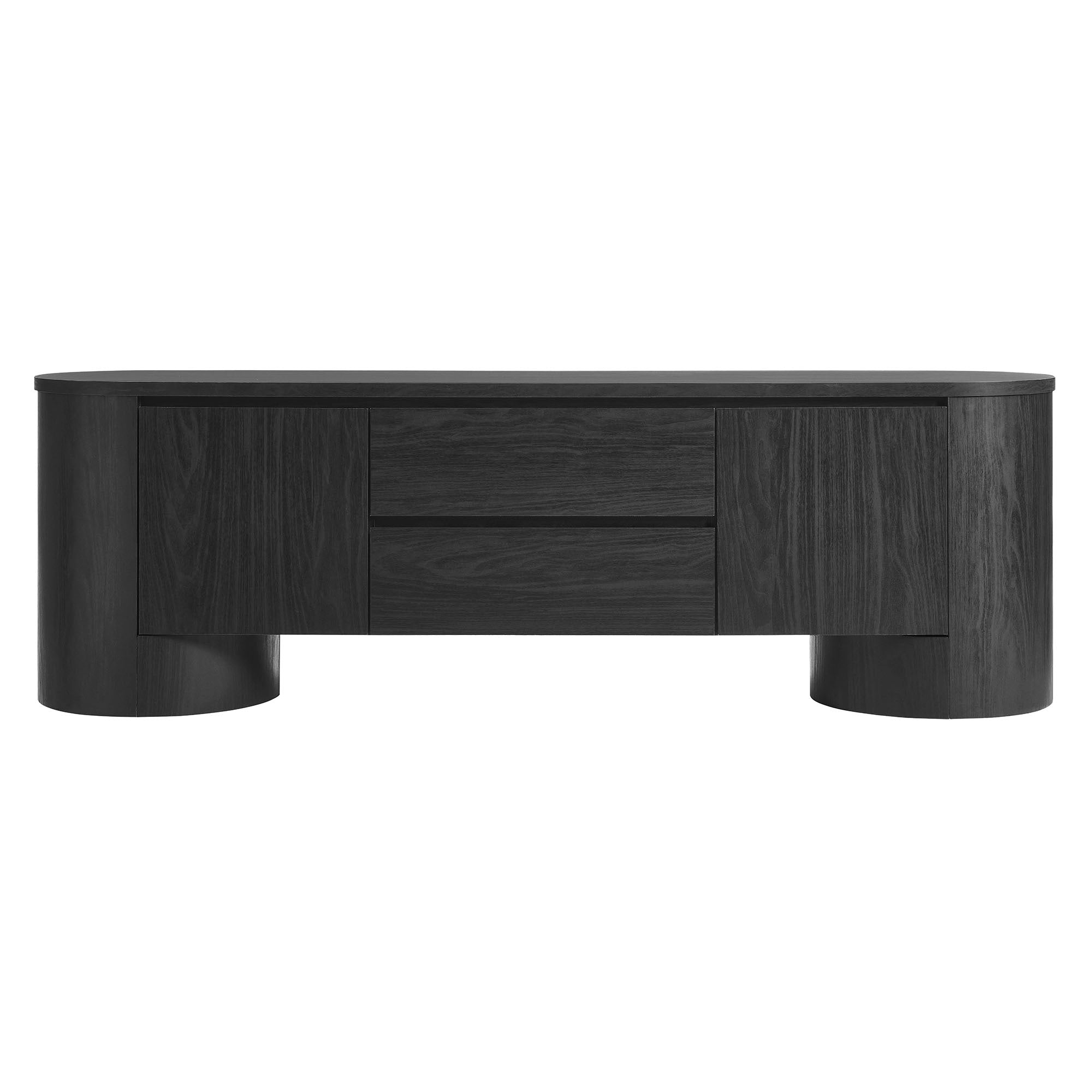 Duval 71 Inch Oval TV Cabinet, Black