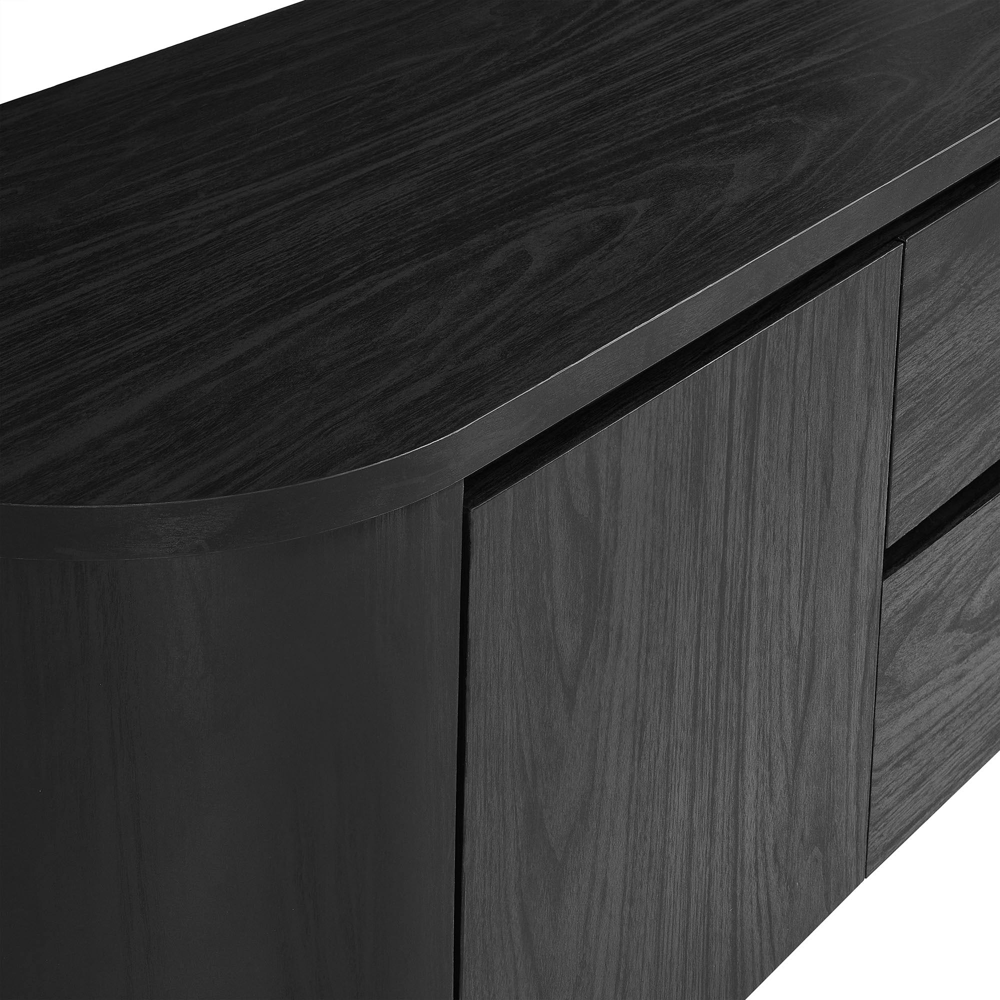 Duval 71 Inch Oval TV Cabinet, Black
