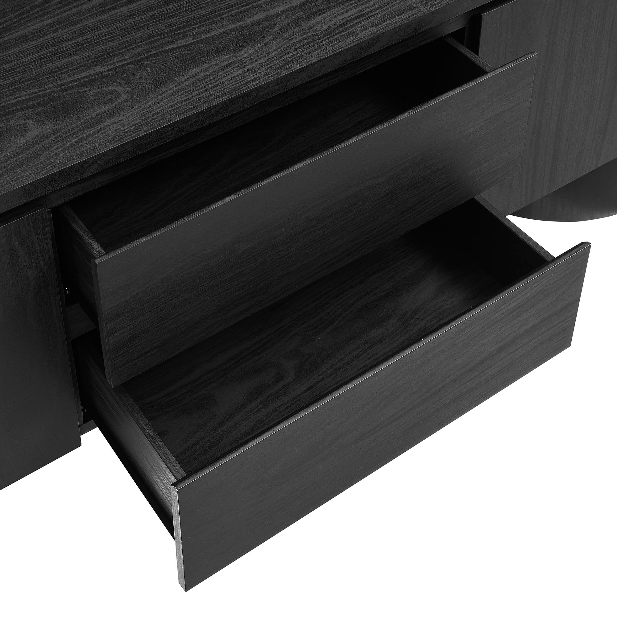 Duval 71 Inch Oval TV Cabinet, Black
