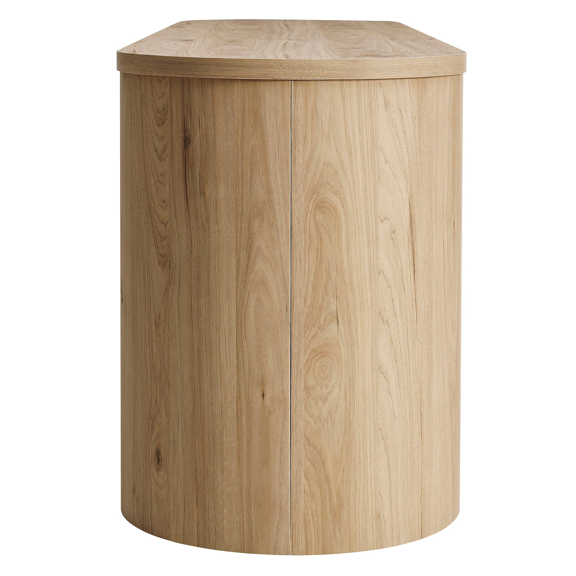 Duval 71 Inch Oval TV Cabinet, Light Oak