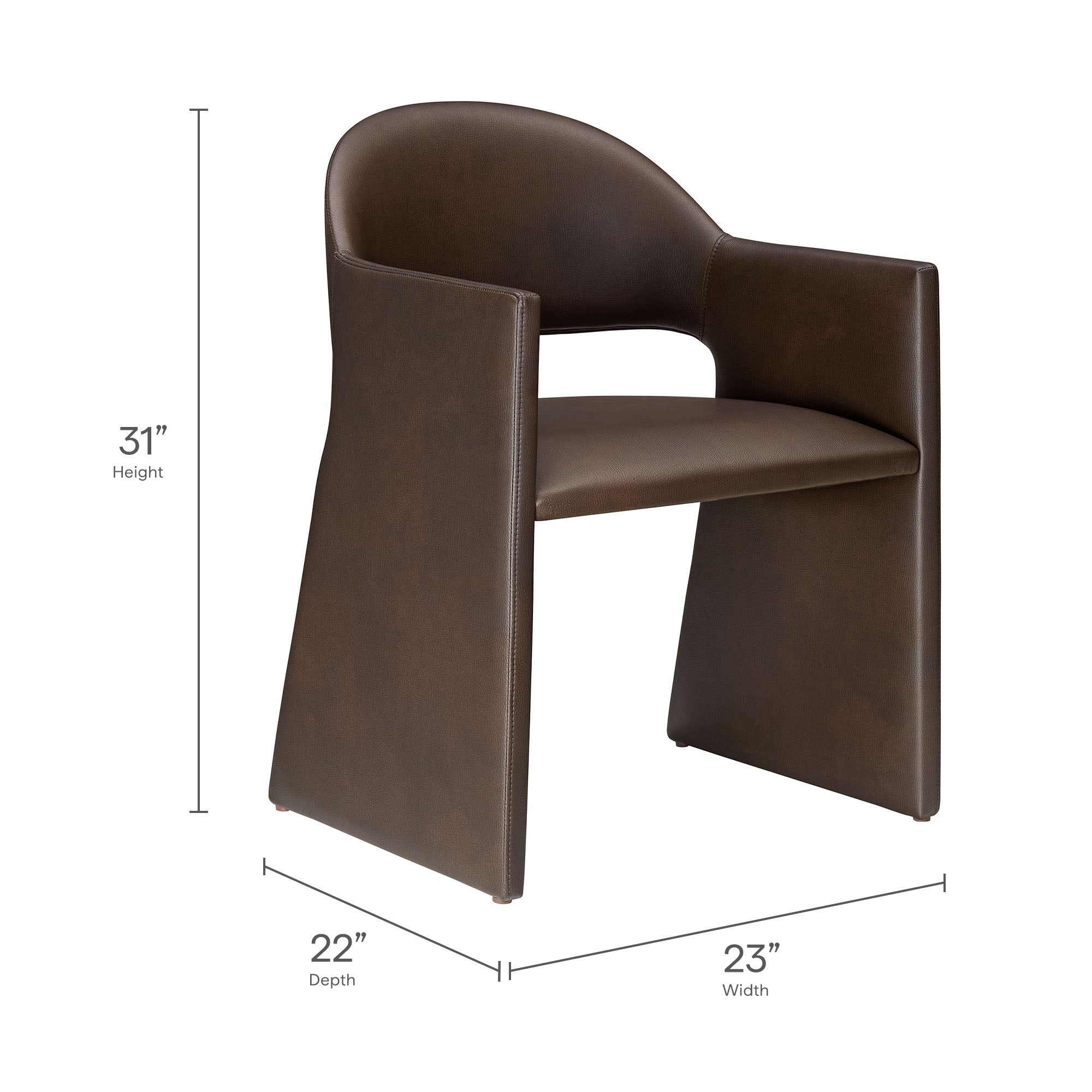 Talia Vegan Leather Dining Armchair, Espresso