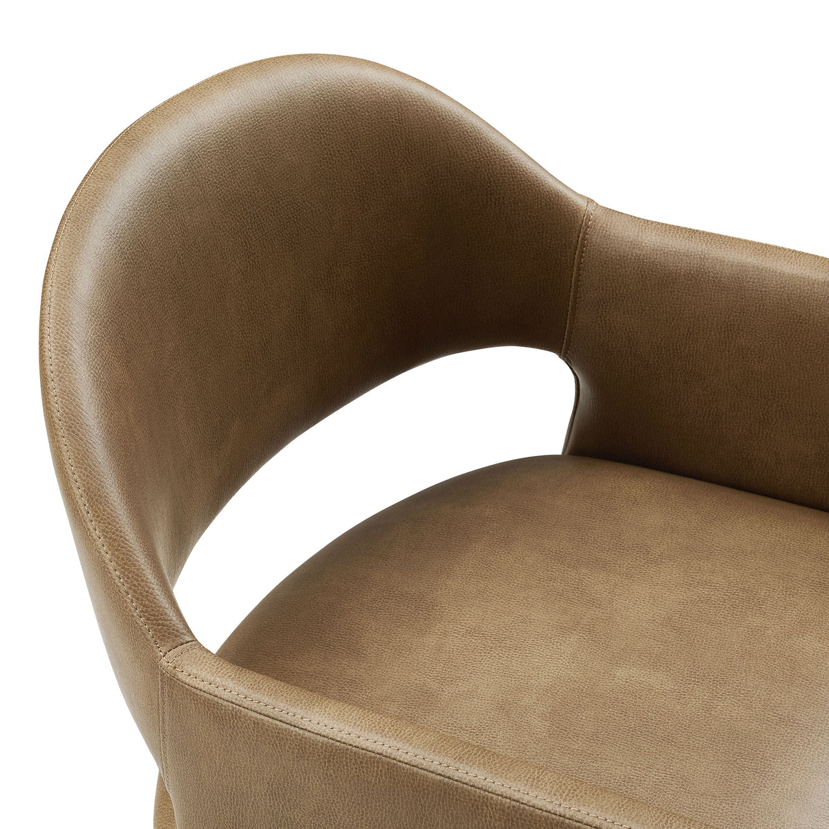Talia Vegan Leather Dining Armchair, Toast
