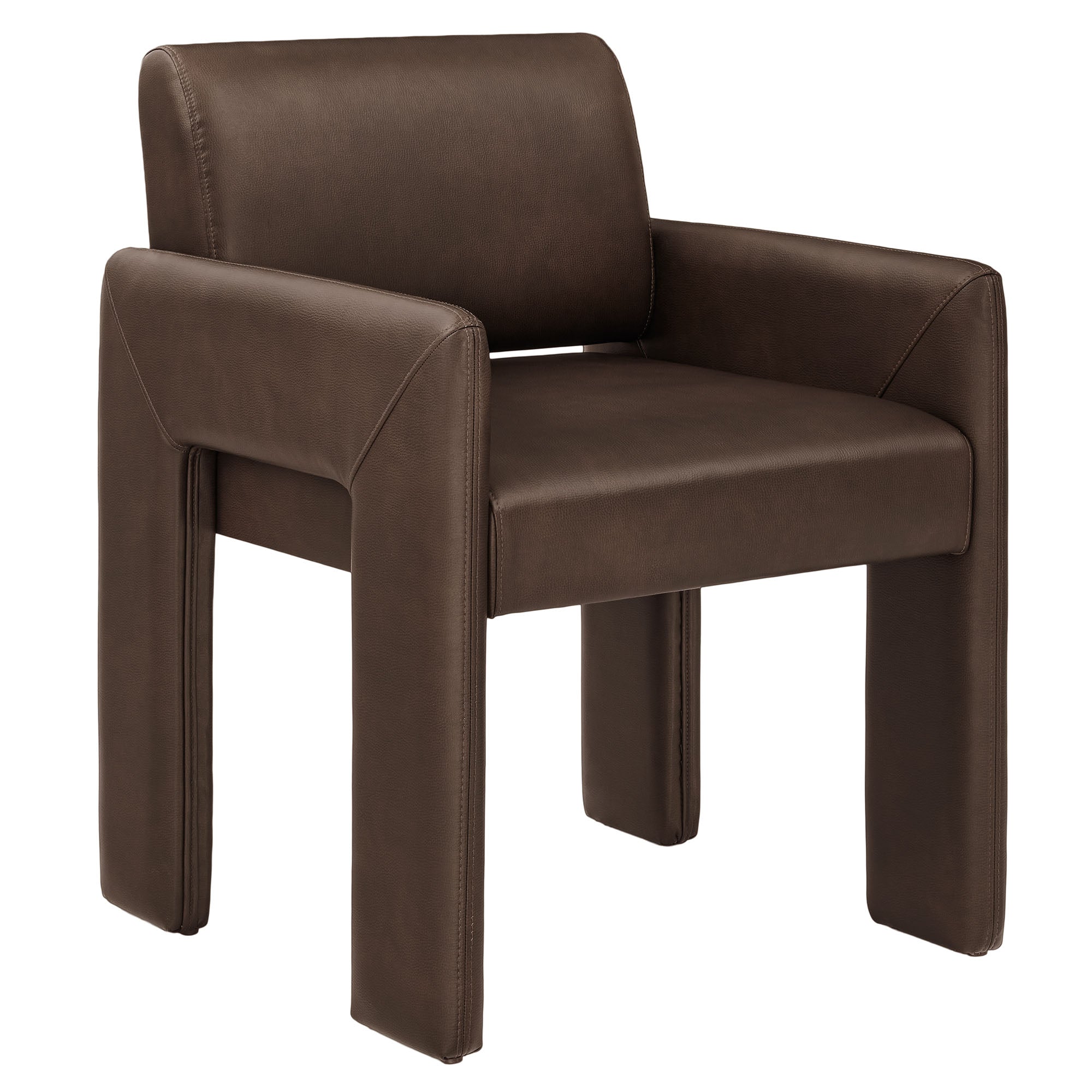 Daven Vegan Leather Dining Armchair, Espresso