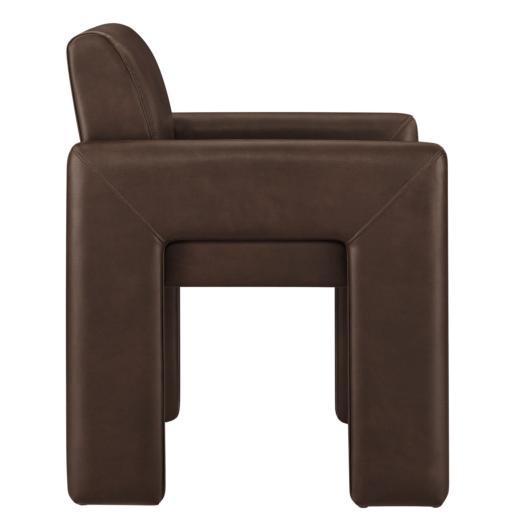 Daven Vegan Leather Dining Armchair, Espresso