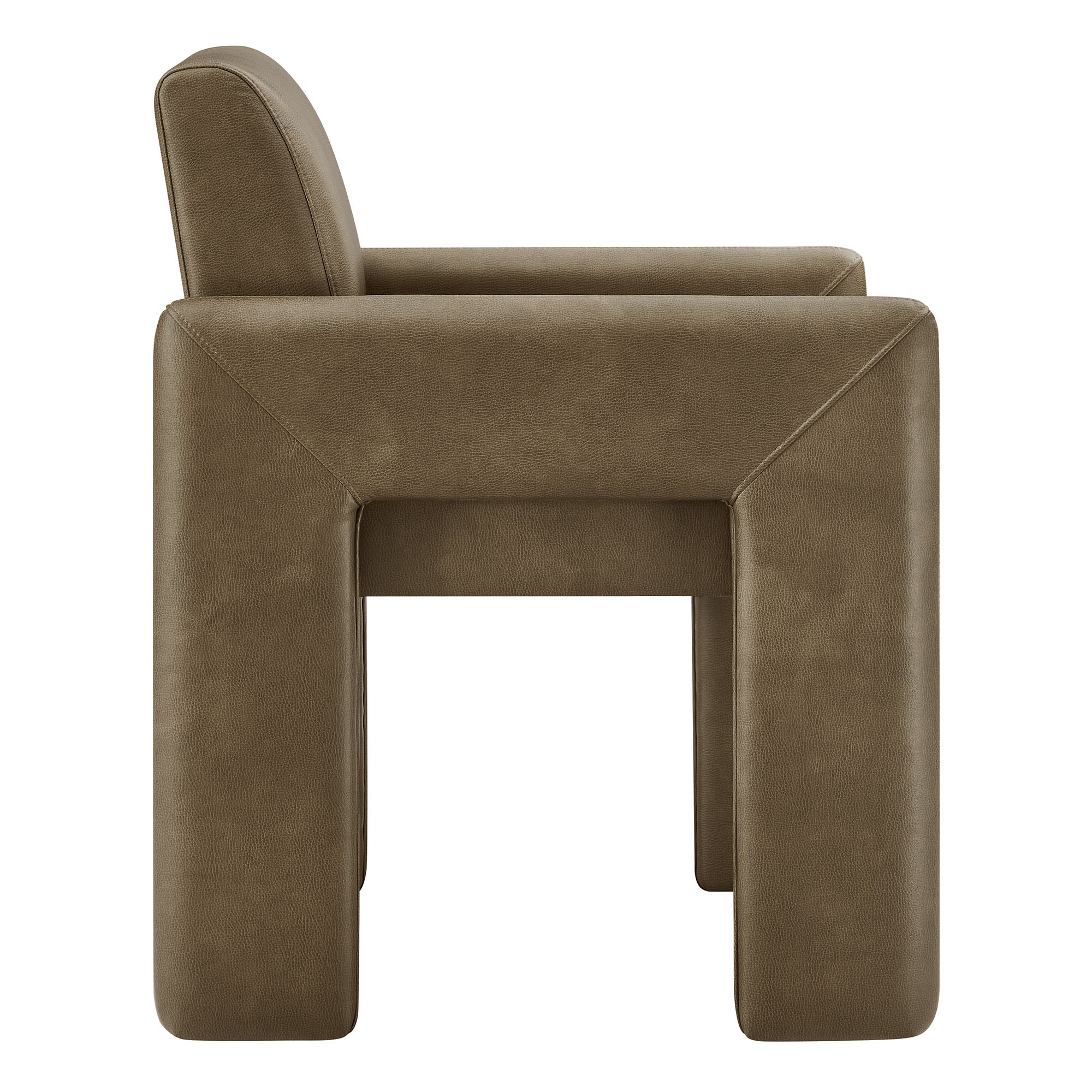 Daven Vegan Leather Dining Armchair, Mushroom