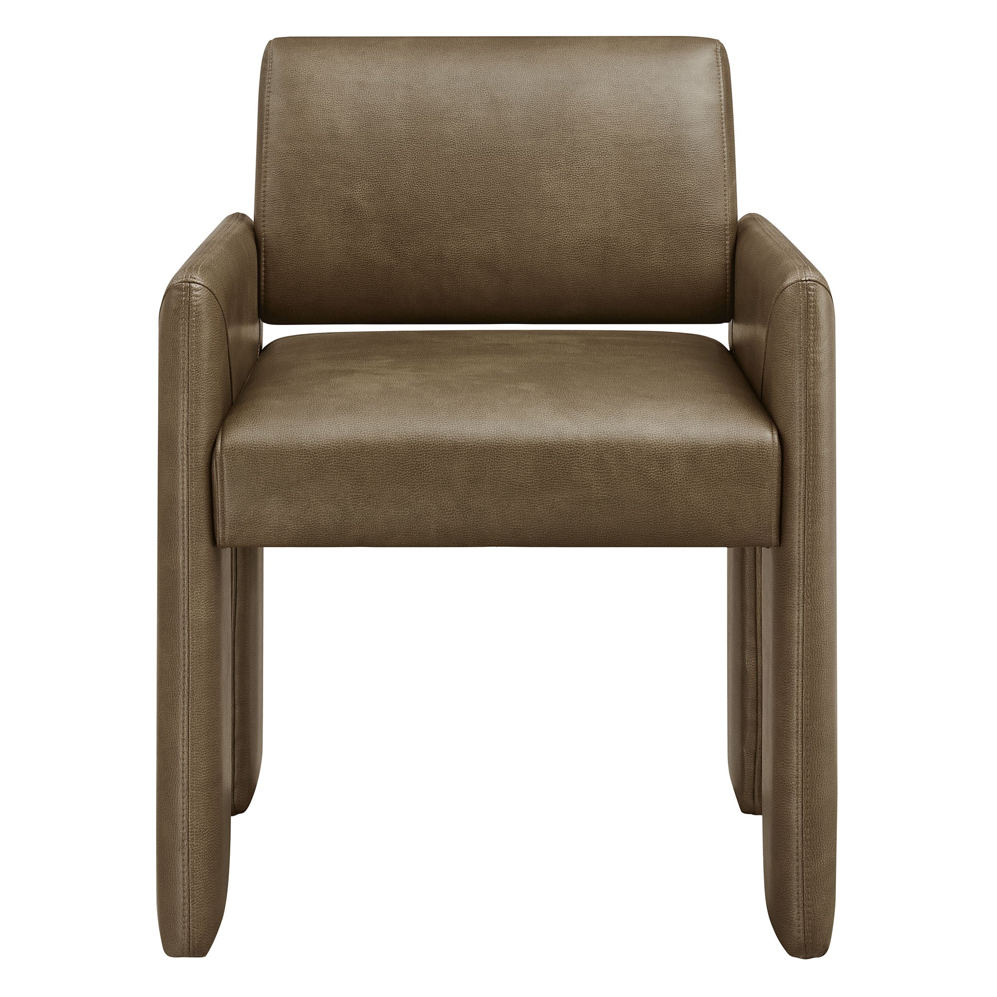 Daven Vegan Leather Dining Armchair, Mushroom