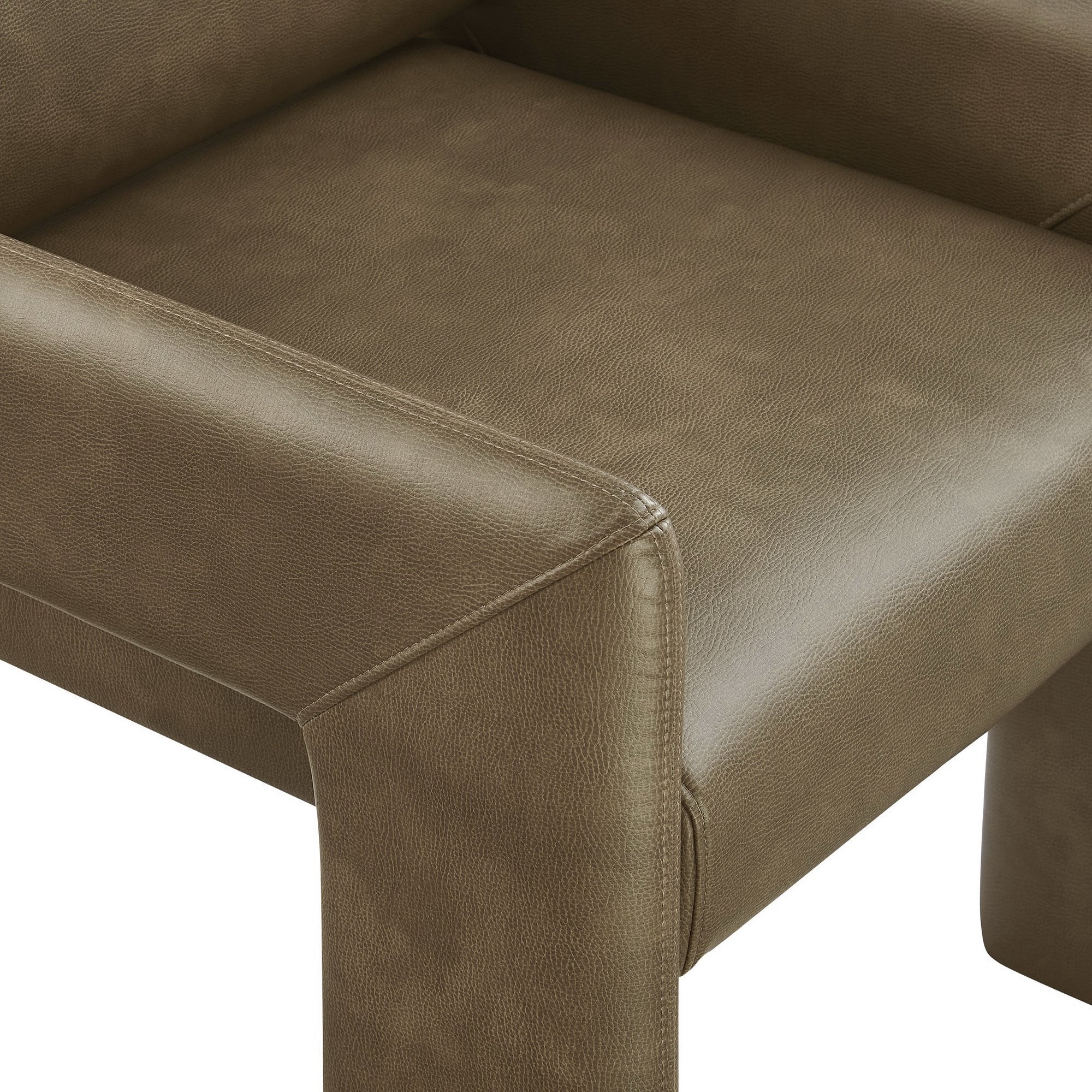 Daven Vegan Leather Dining Armchair, Mushroom