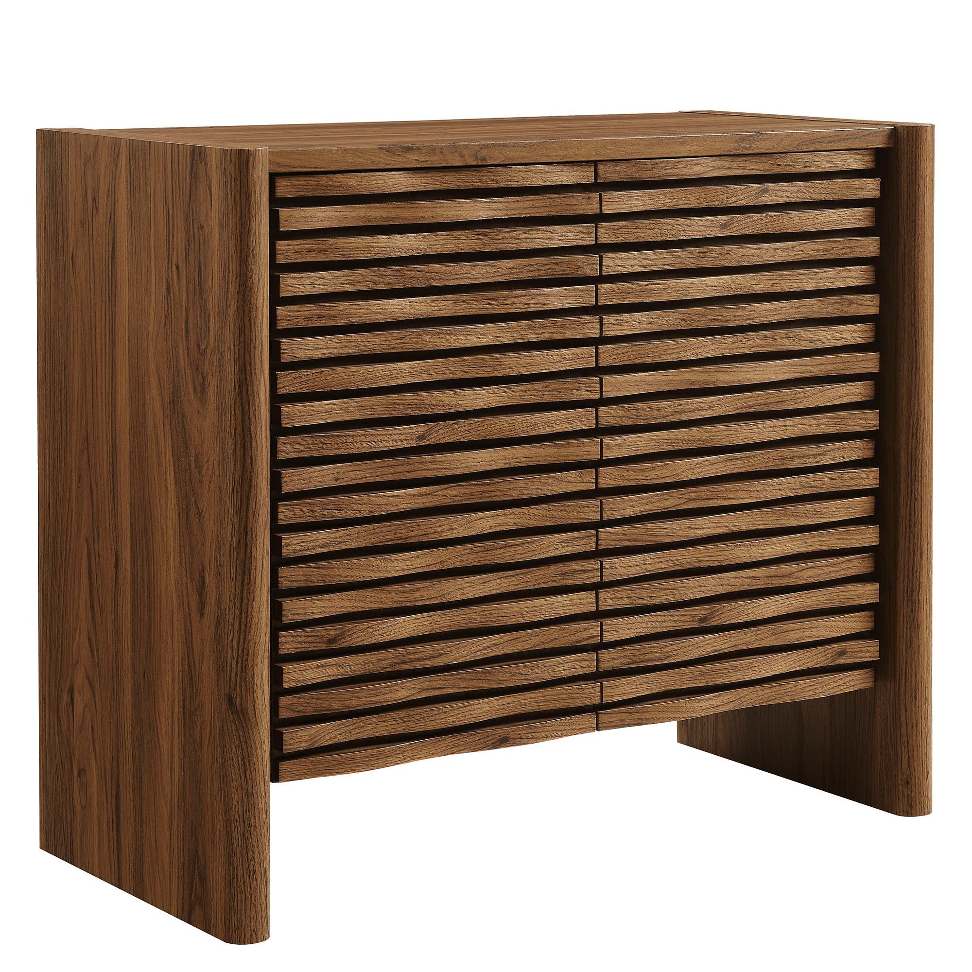 Emric Wave Accent Cabinet, Walnut