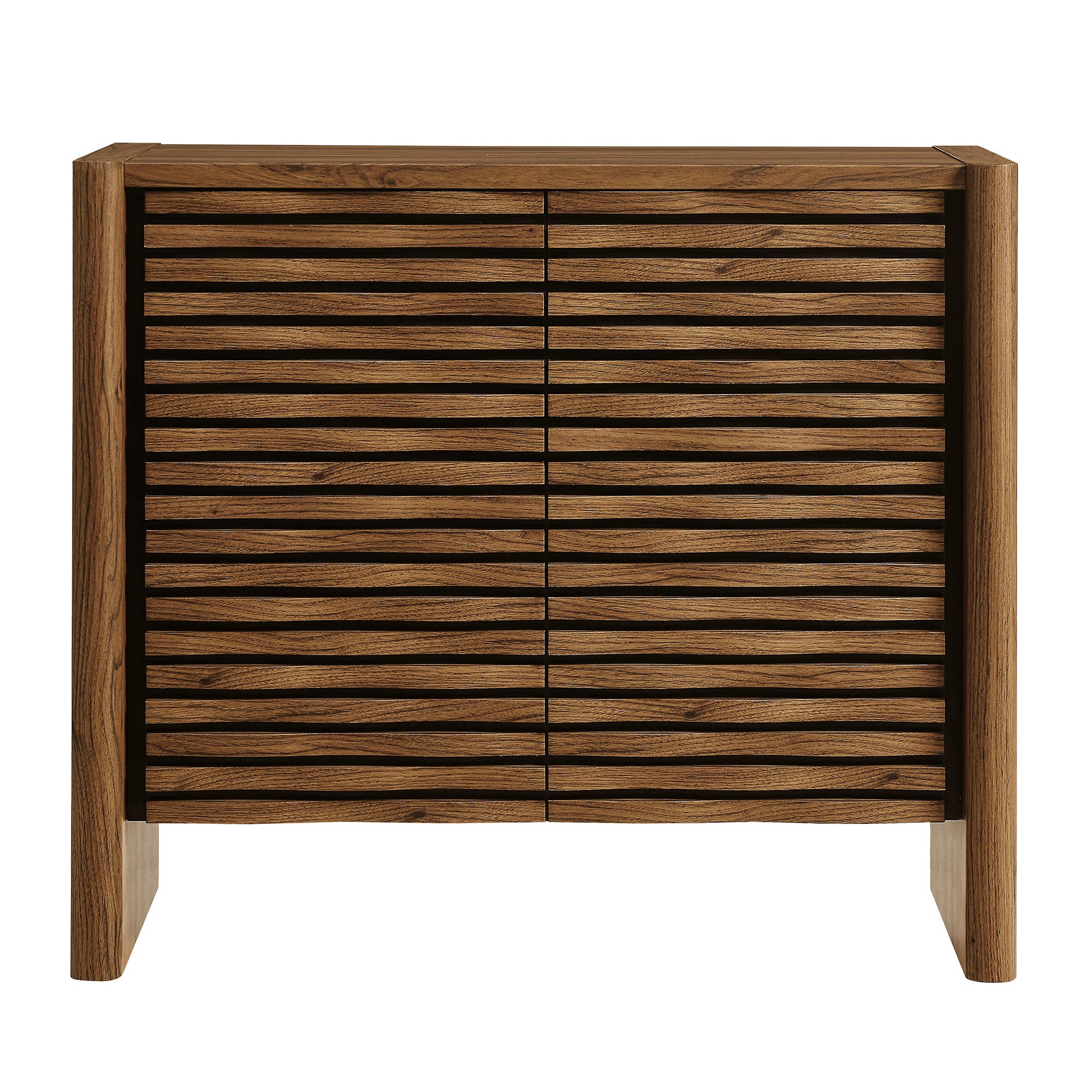 Emric Wave Accent Cabinet, Walnut