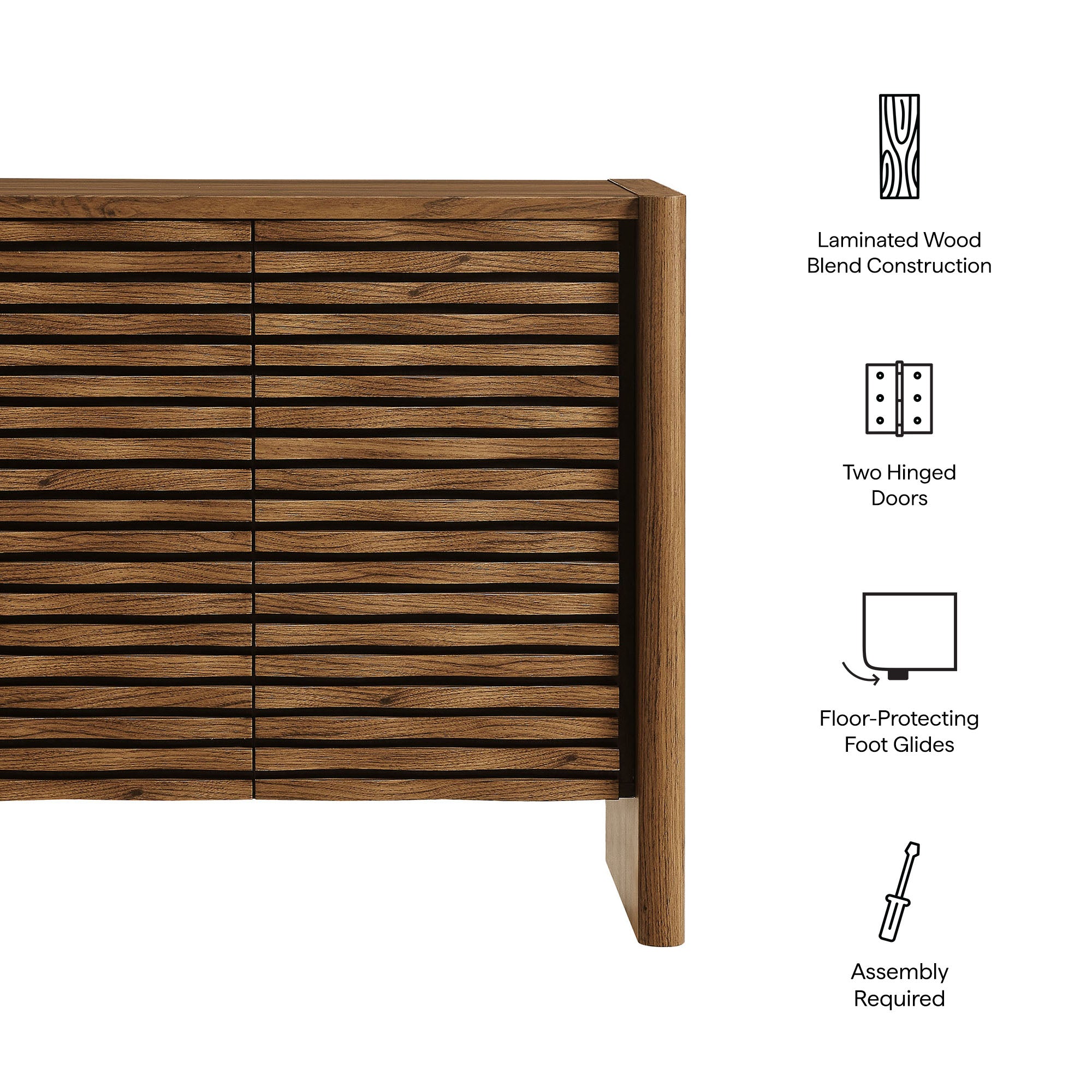 Emric Wave Accent Cabinet, Walnut