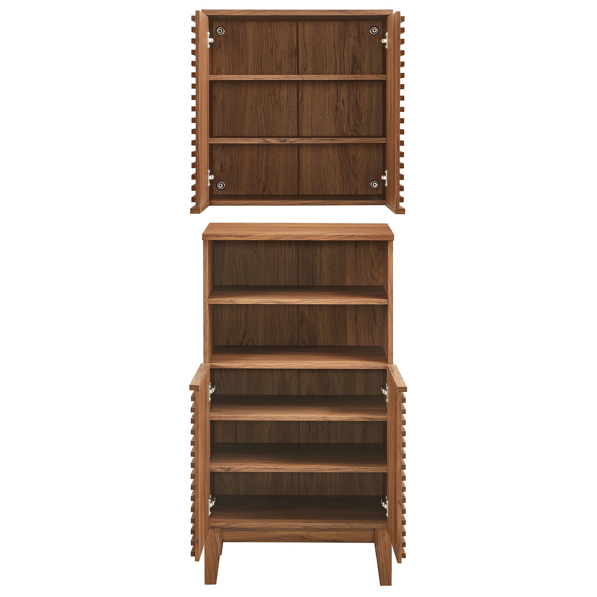 Render Bathroom Cabinet Set, Walnut