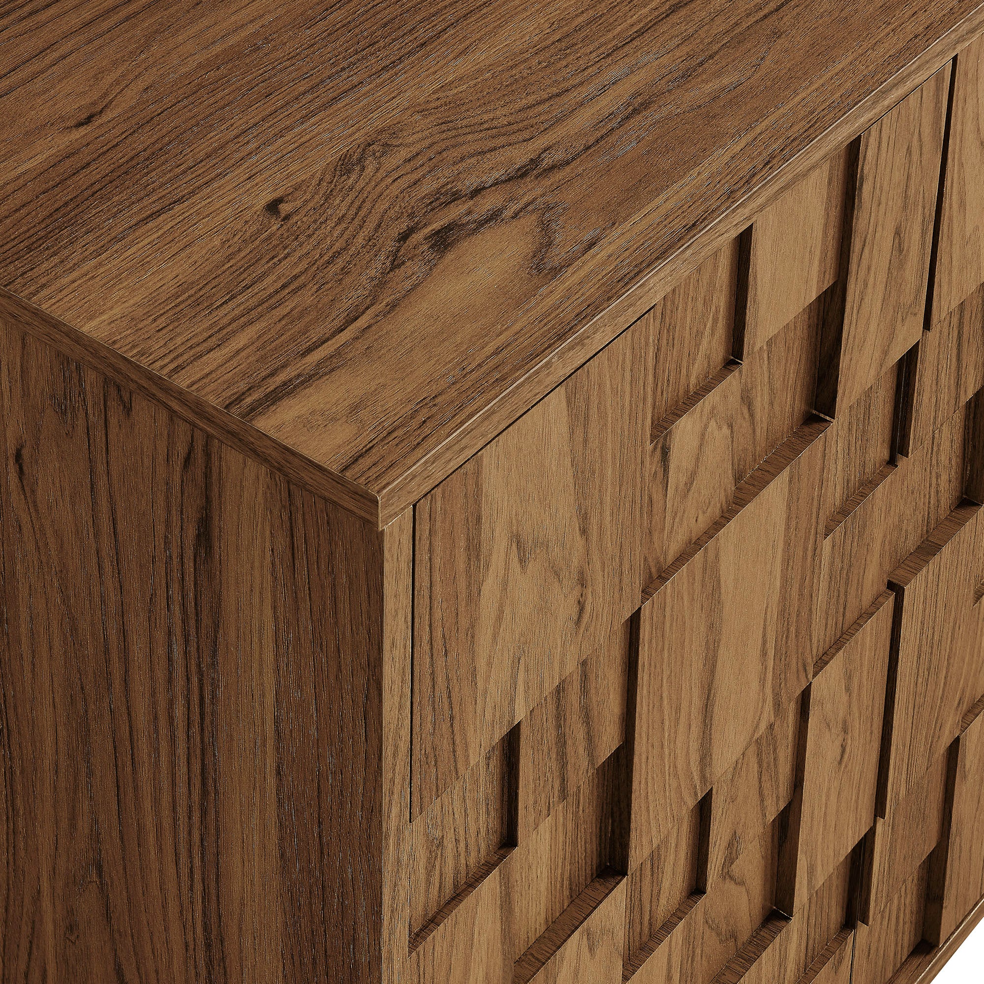 Owen 59 Inch 4 Door Geometric Sideboard, Walnut