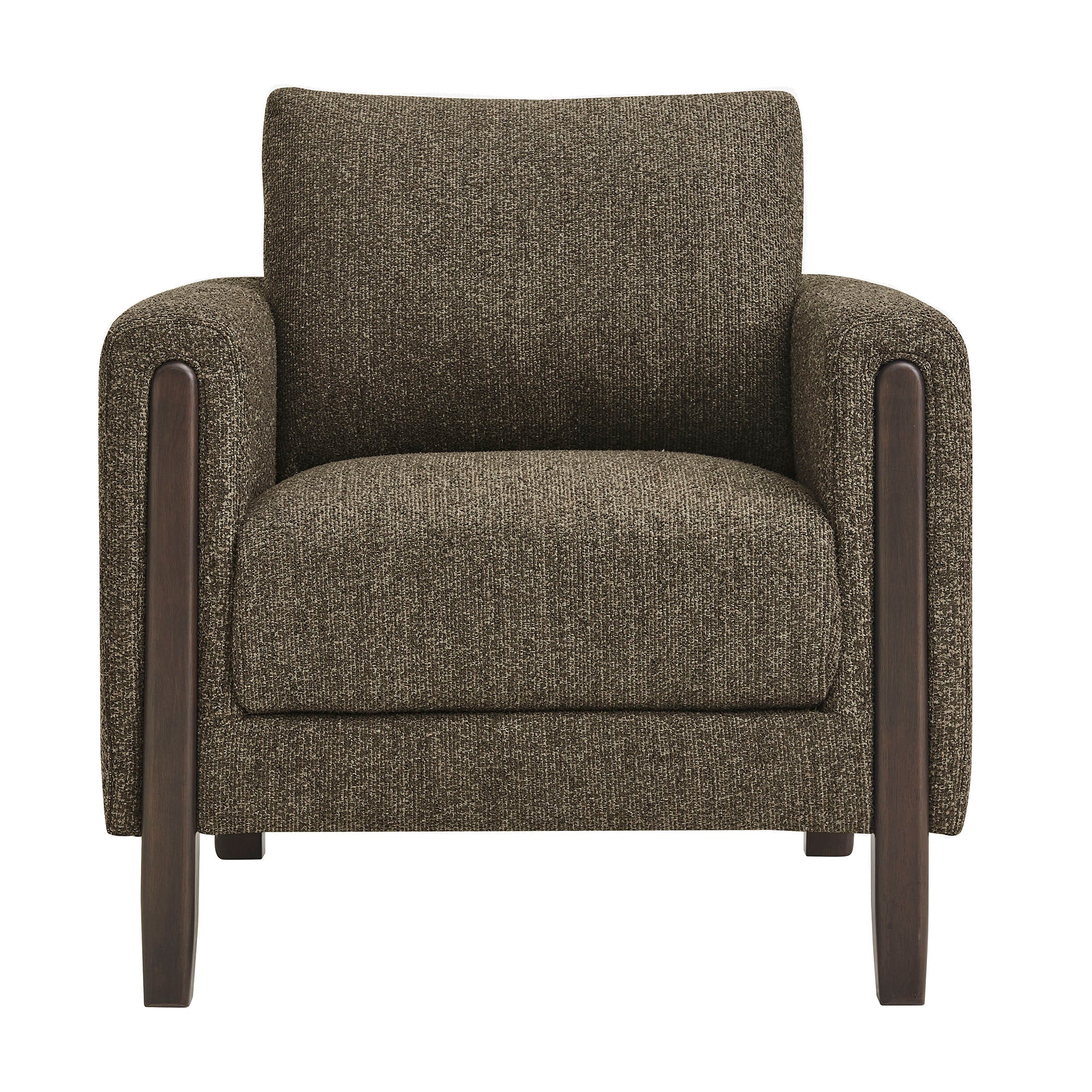 Hawken Boucle Fabric Accent Armchair, Antique Espresso