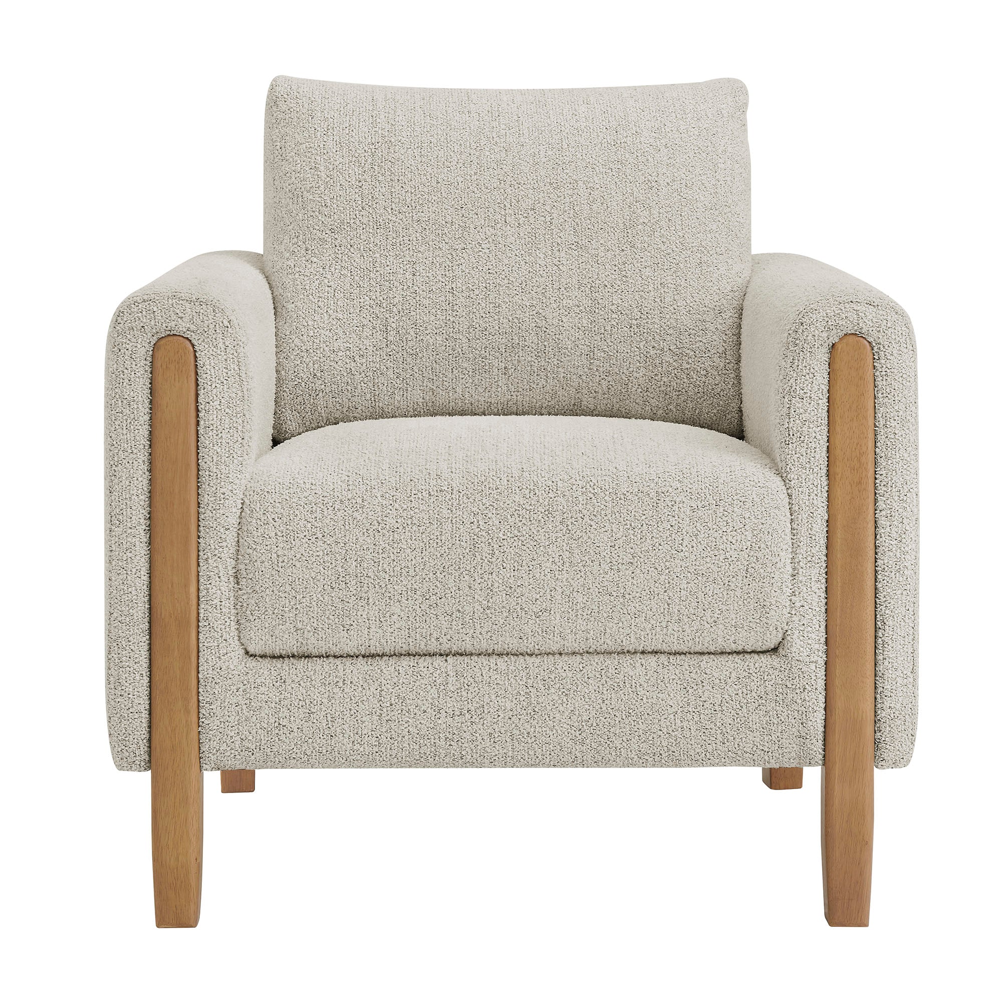 Hawken Boucle Fabric Accent Armchair, Parchment Beech