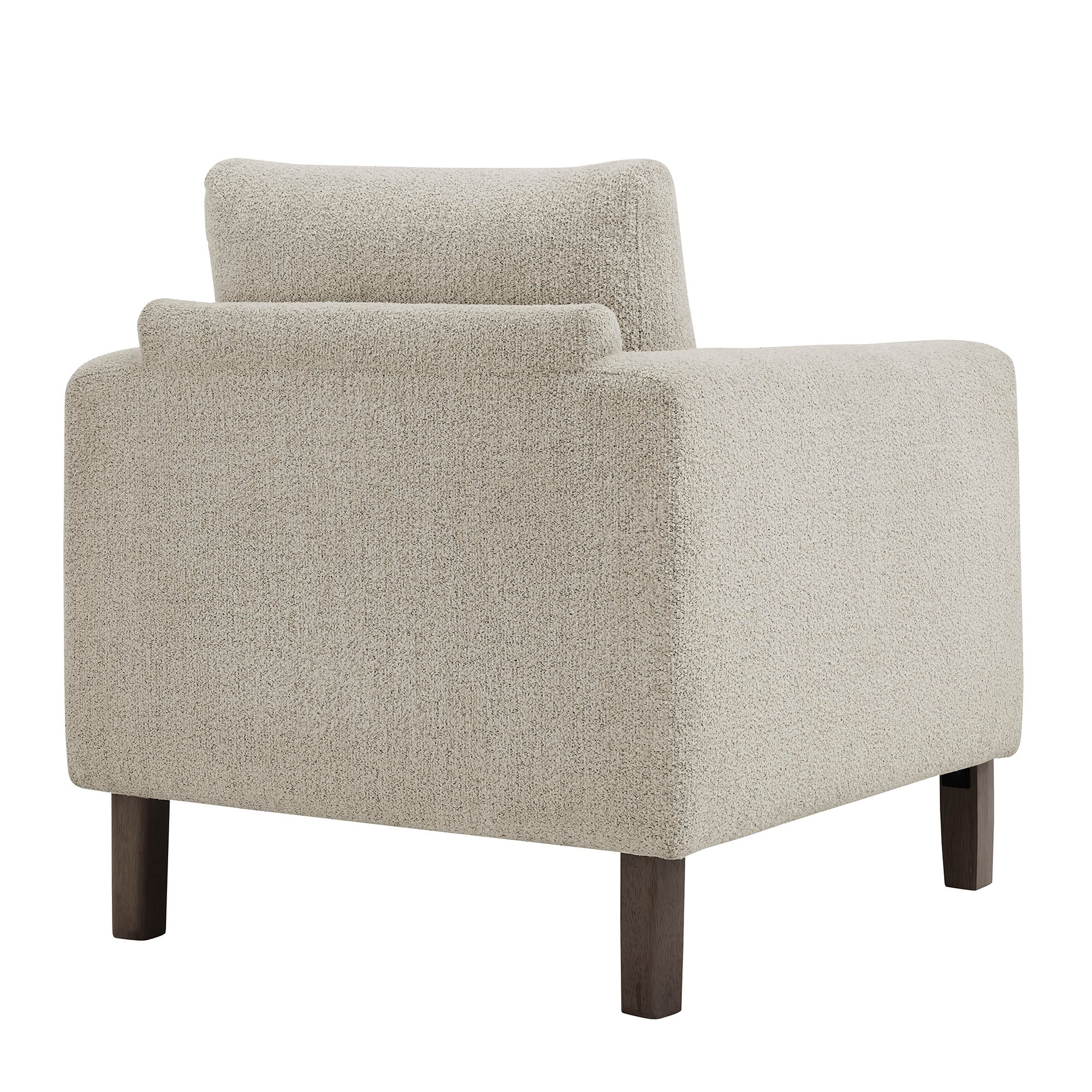 Hawken Boucle Fabric Accent Armchair, Parchment Espresso