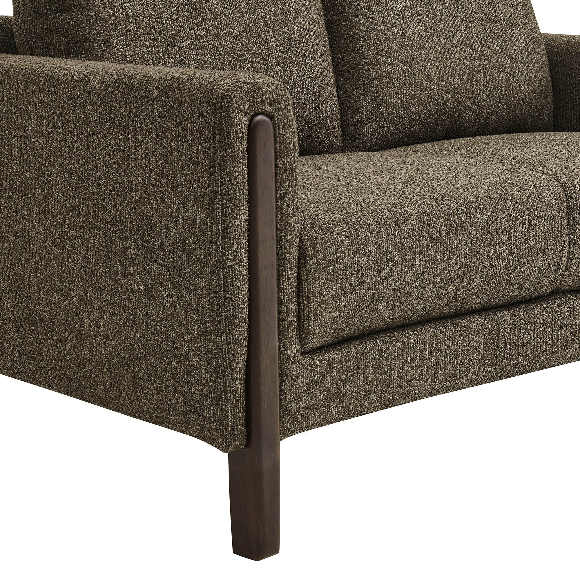 Hawken Boucle Fabric Loveseat, Antique Espresso