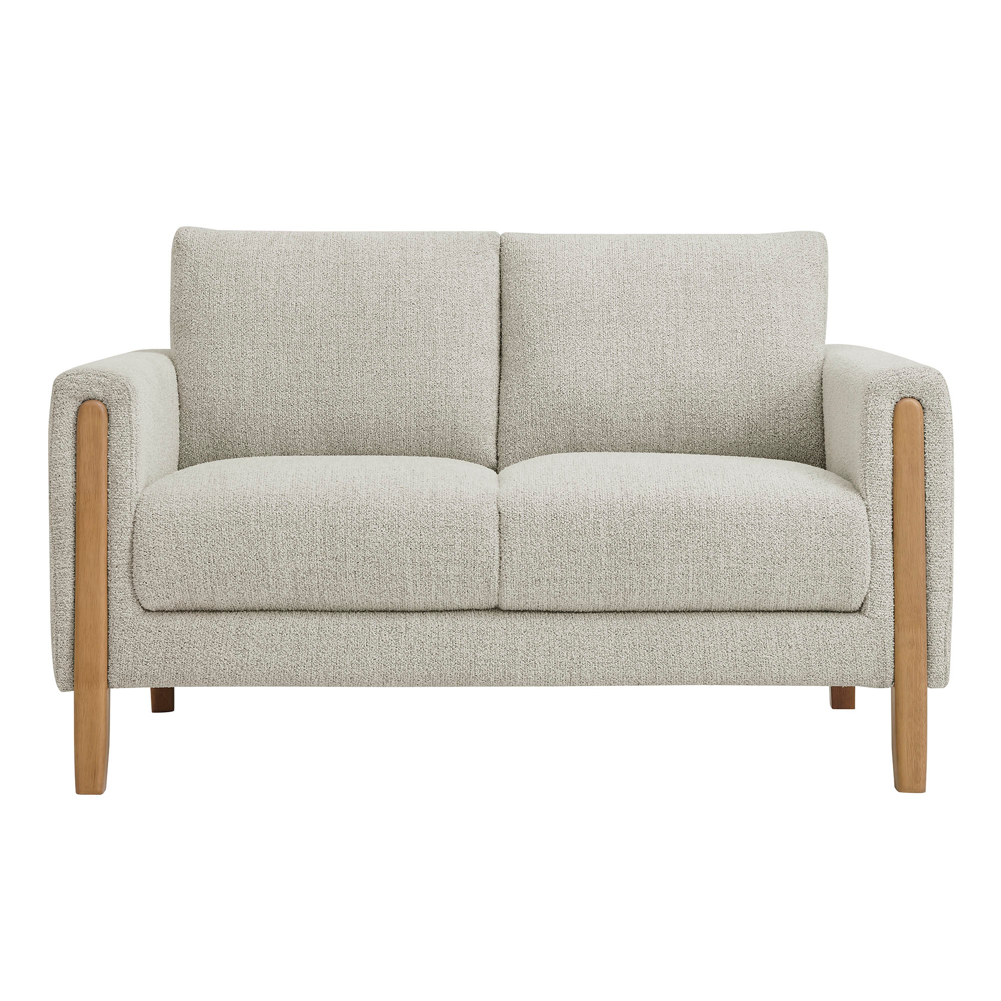 Hawken Boucle Fabric Loveseat, Parchment Beech