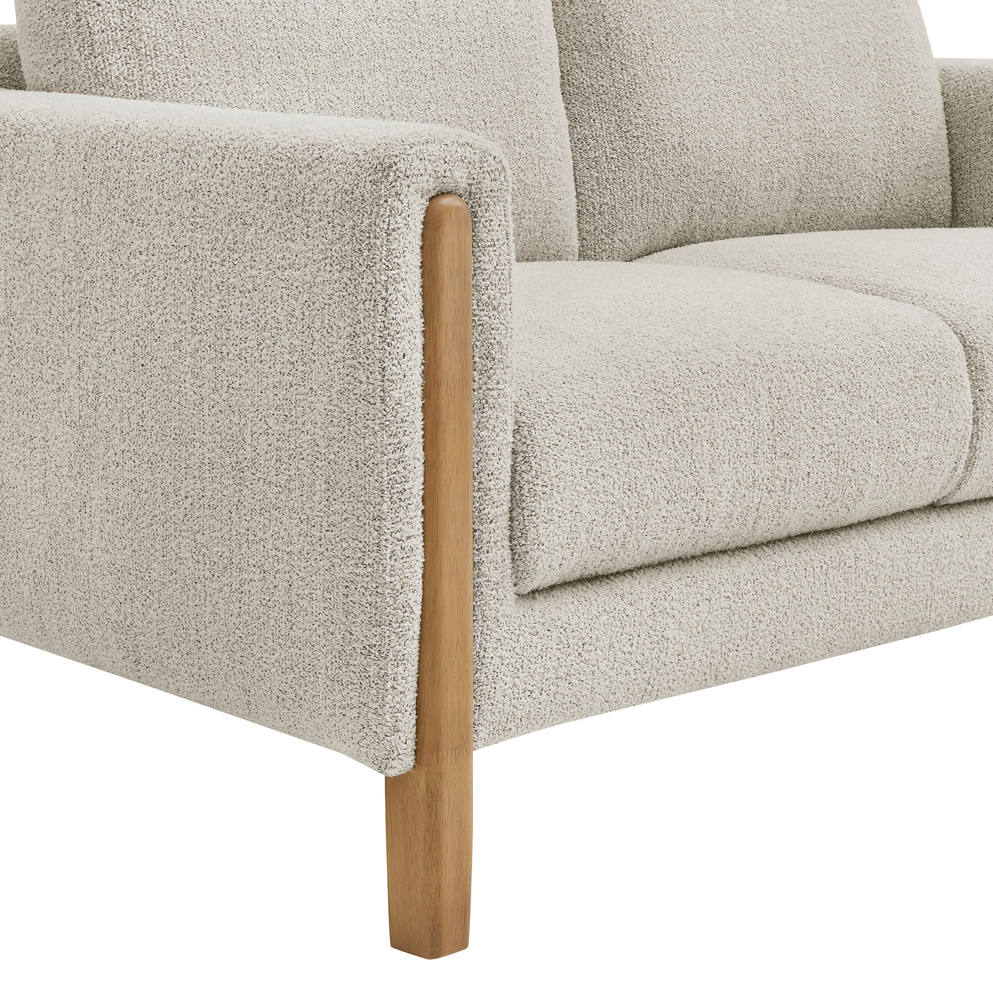 Hawken Boucle Fabric Loveseat, Parchment Beech