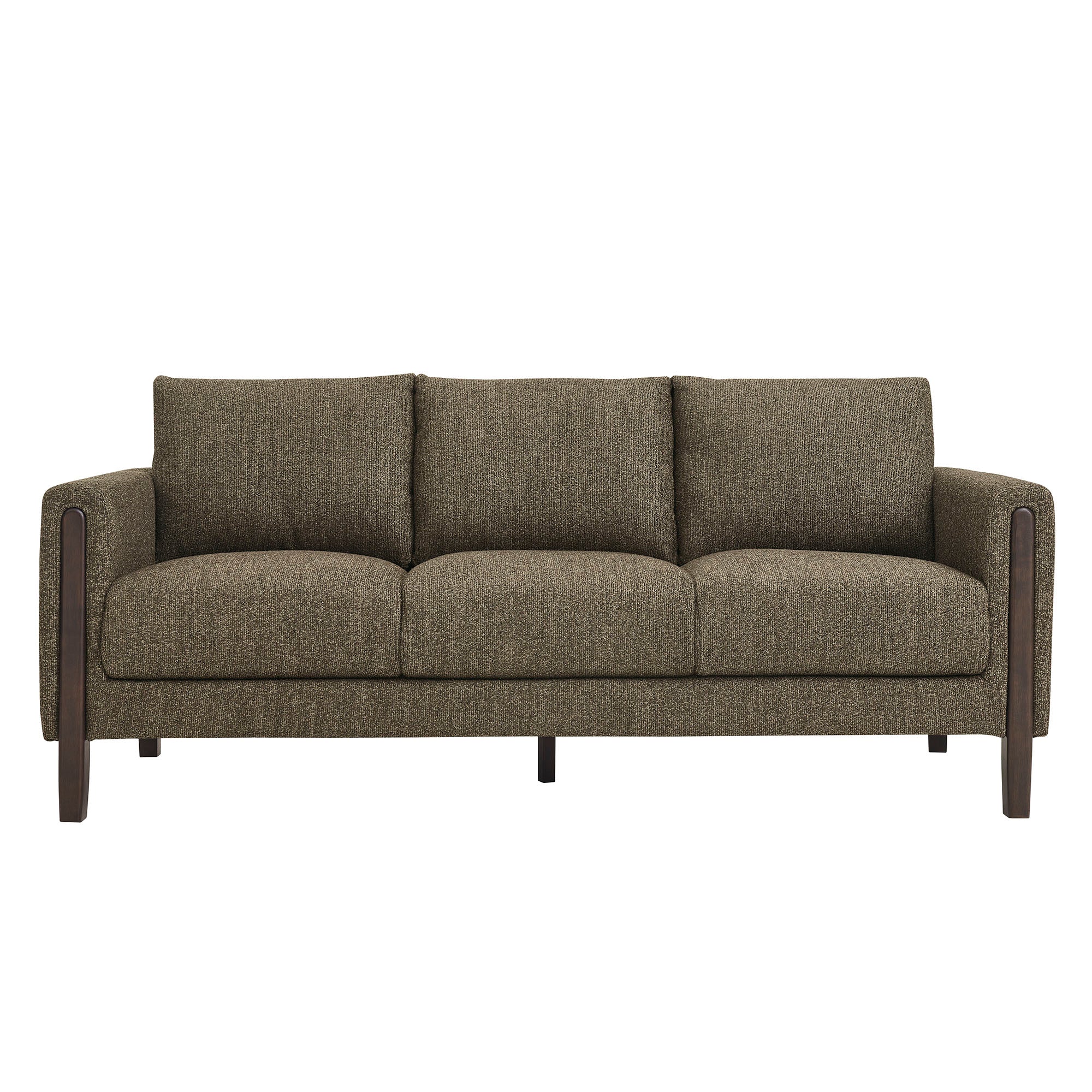Hawken Boucle Fabric Sofa, Antique Espresso