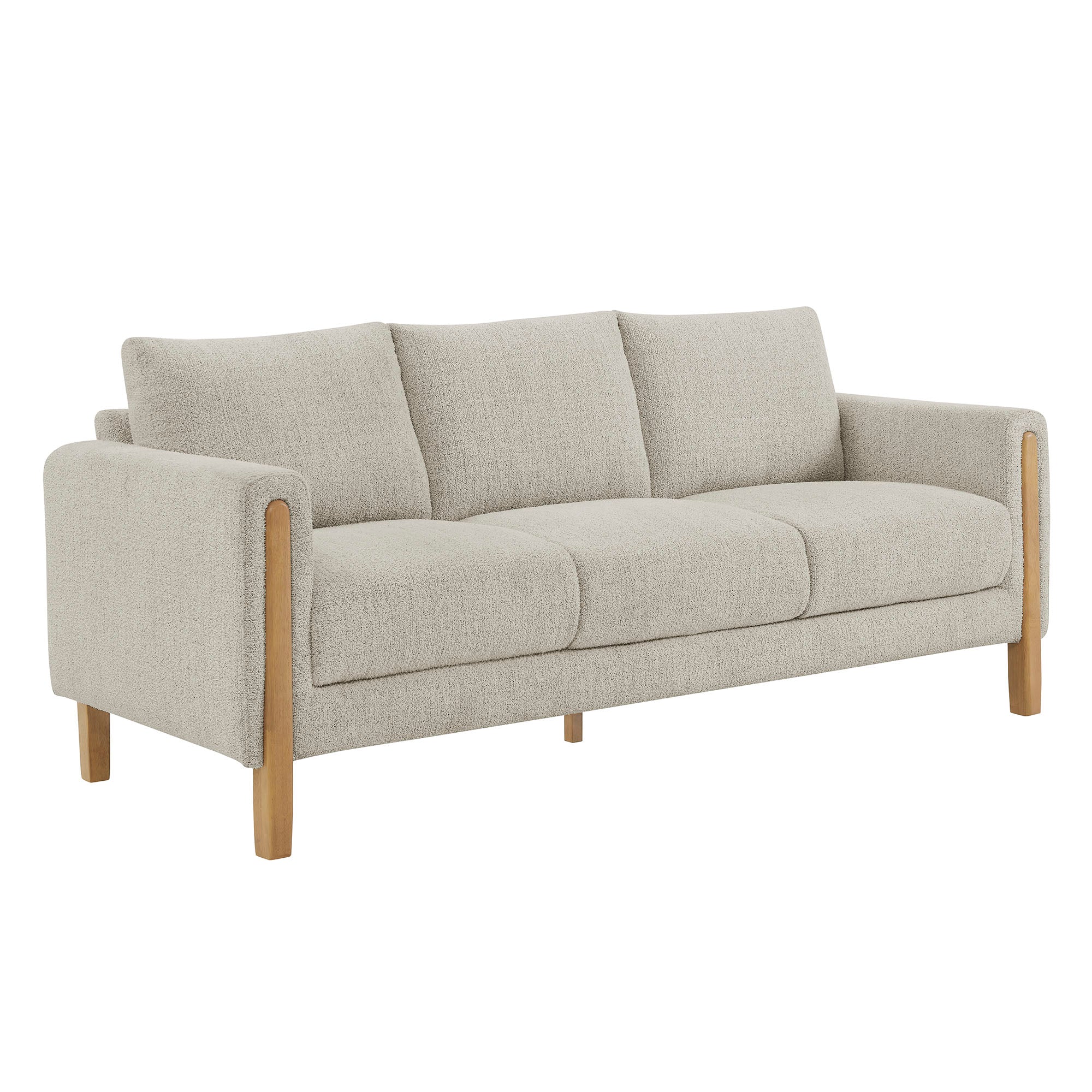 Hawken Boucle Fabric Sofa, Parchment Beech