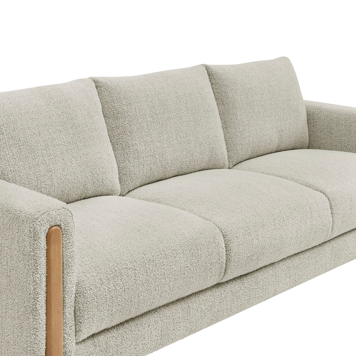 Hawken Boucle Fabric Sofa, Parchment Beech