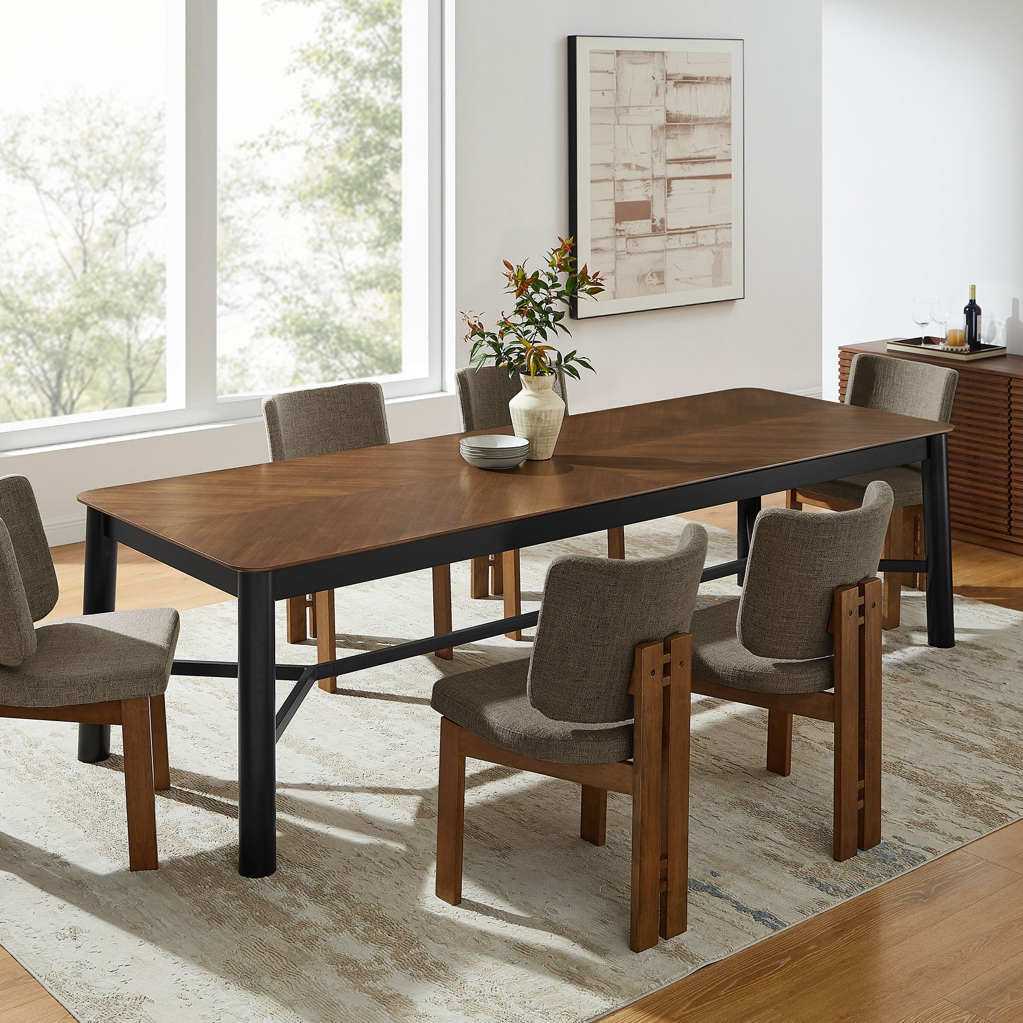 Ashlan 110" Rectangle Dining Table, Walnut