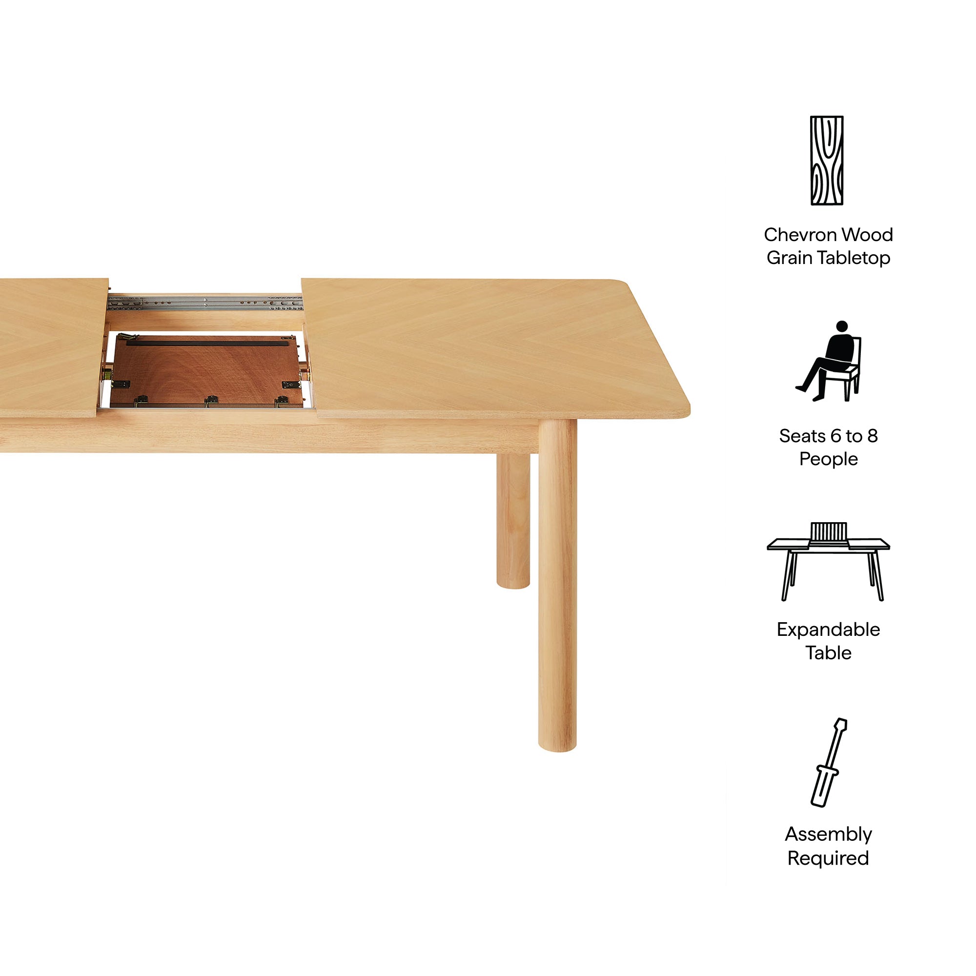 Alba Extendable Dining Table, Oak