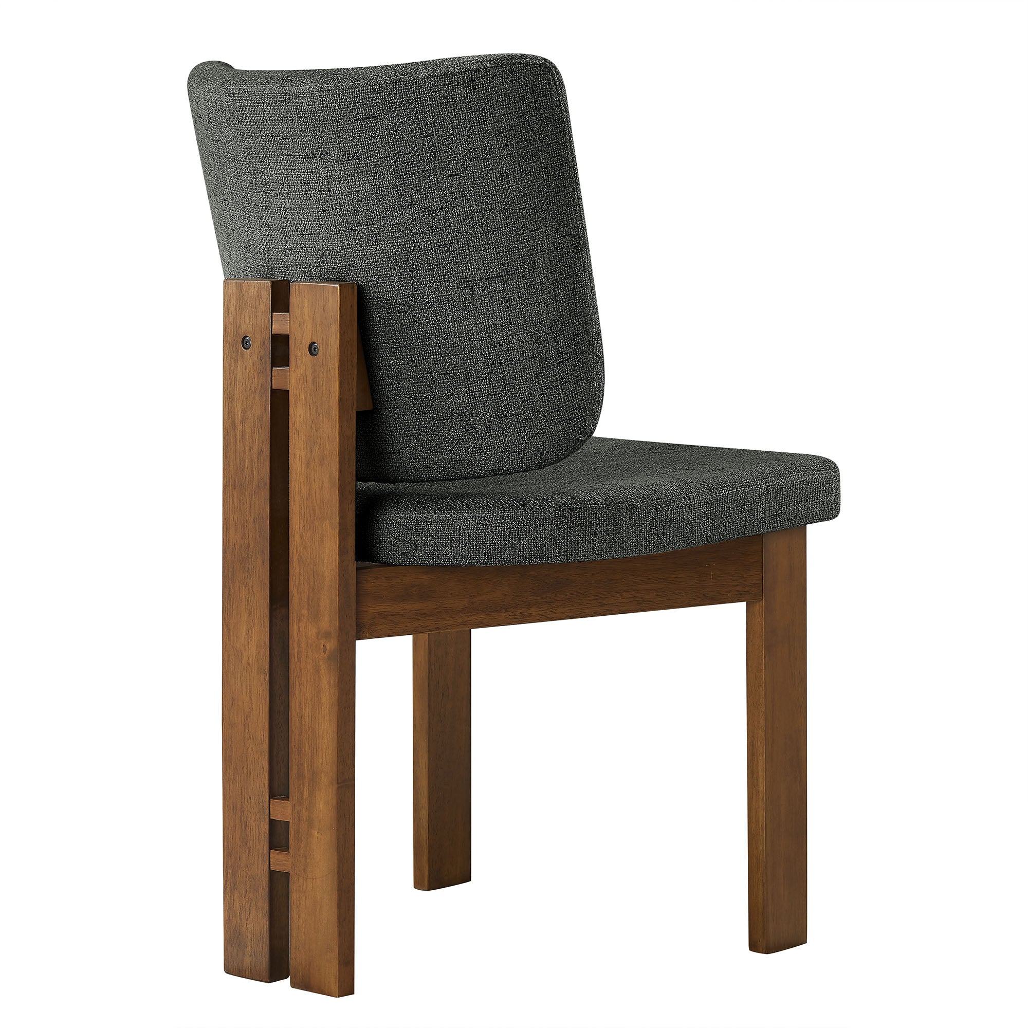 Alba Armless Upholstered Dining Chairs Set Of 2, Charcoal