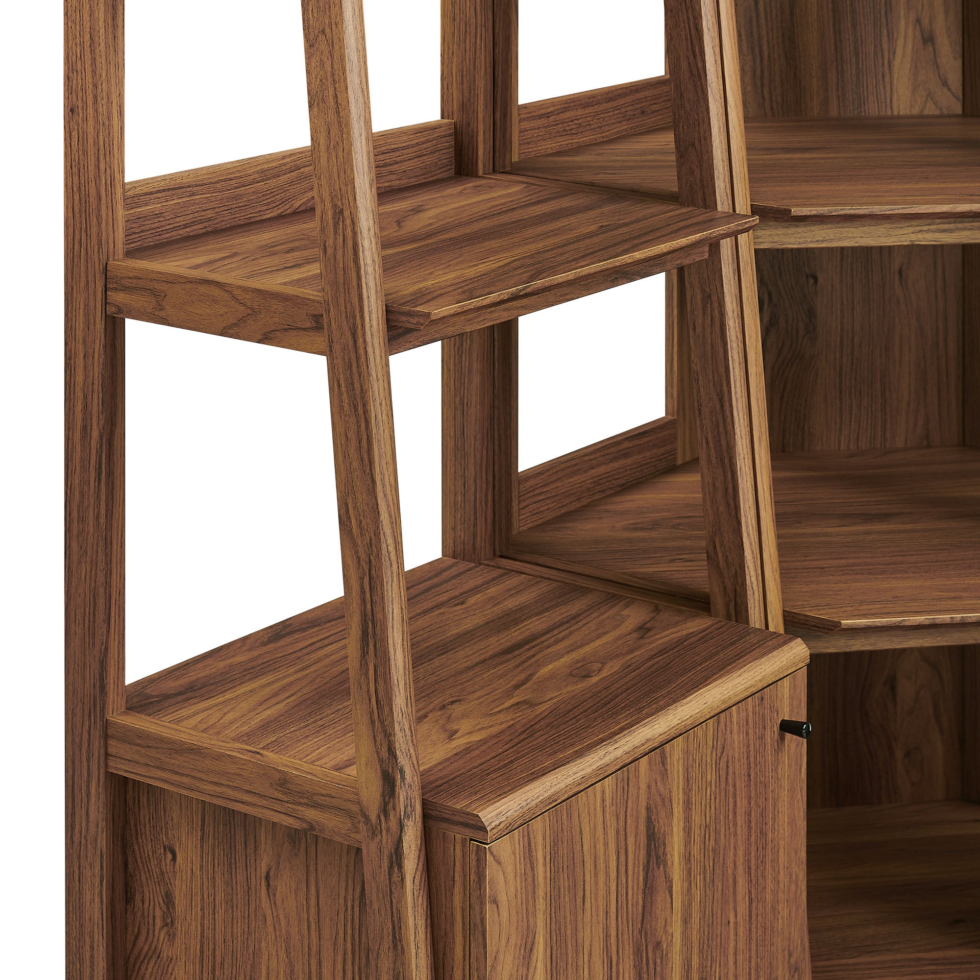 Bixby 3-piece Corner Bookshelf Set with Narrow Bookshelves, Walnut