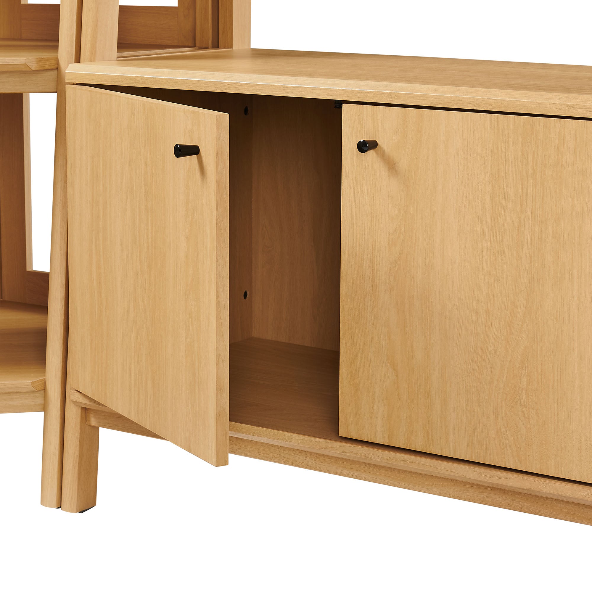Bixby 3-Piece Corner Bookshelf Set with Wide Bookshelves, Oak