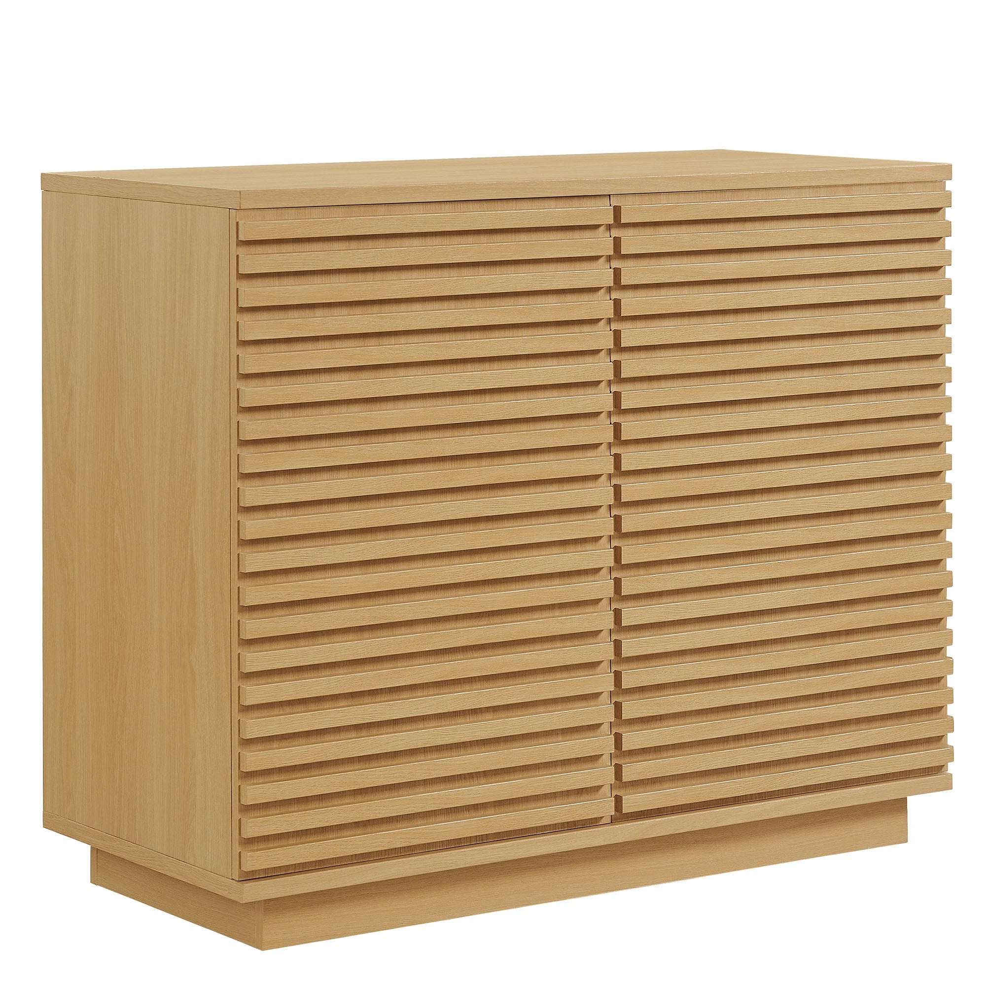 Render 2-Door Fluted Accent Cabinet, Oak