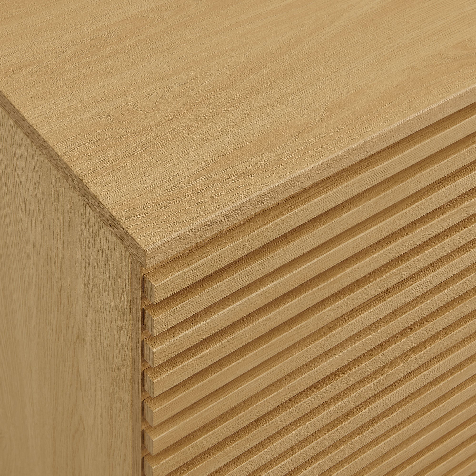 Render 2-Door Fluted Accent Cabinet, Oak