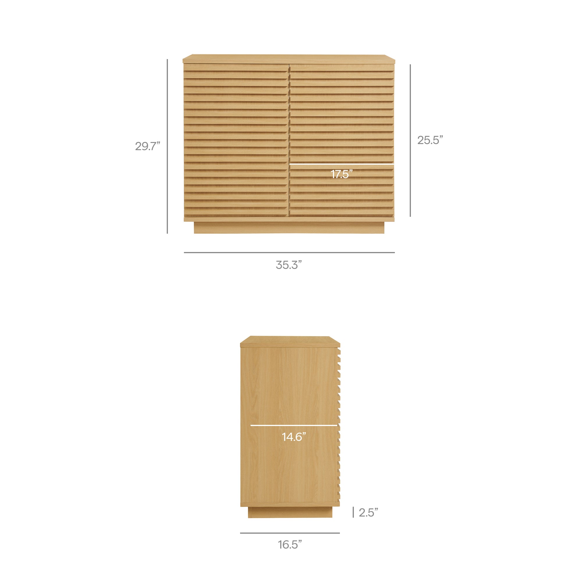 Render 2-Door Fluted Accent Cabinet, Oak