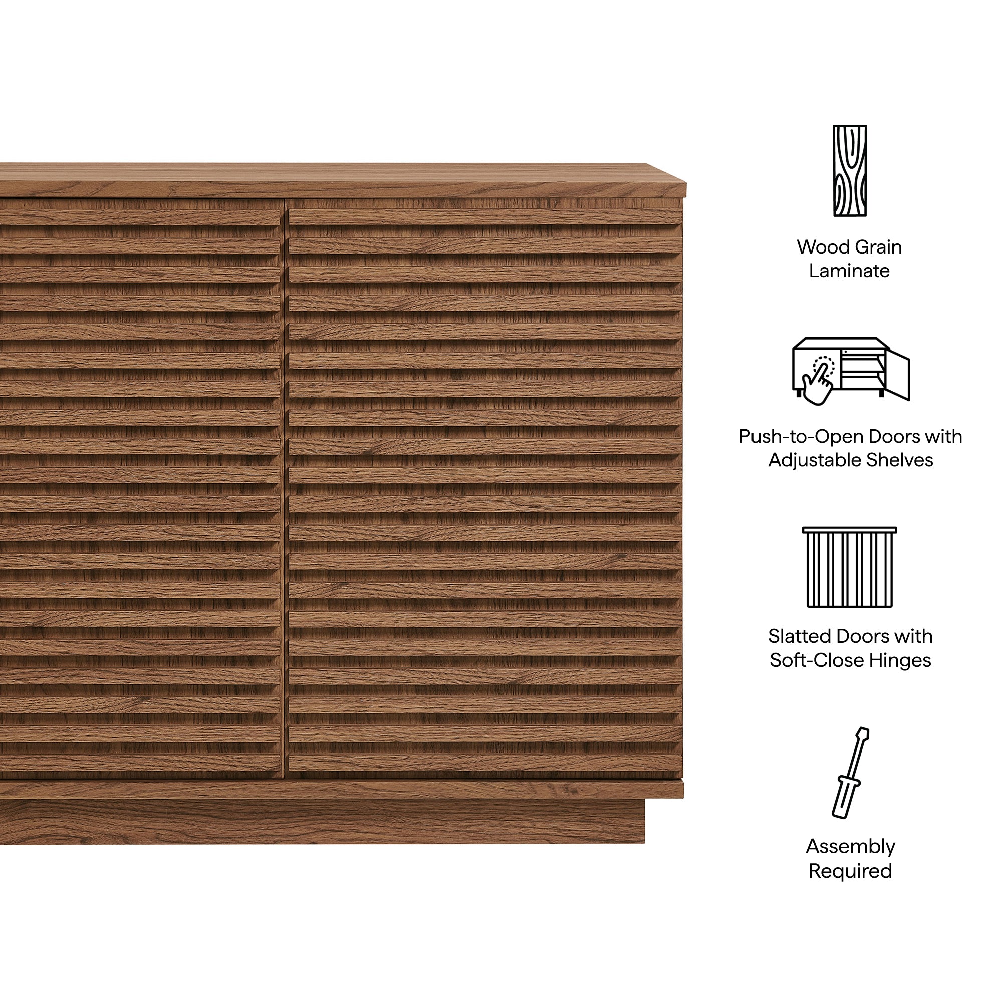 Render 2-Door Fluted Accent Cabinet, Walnut
