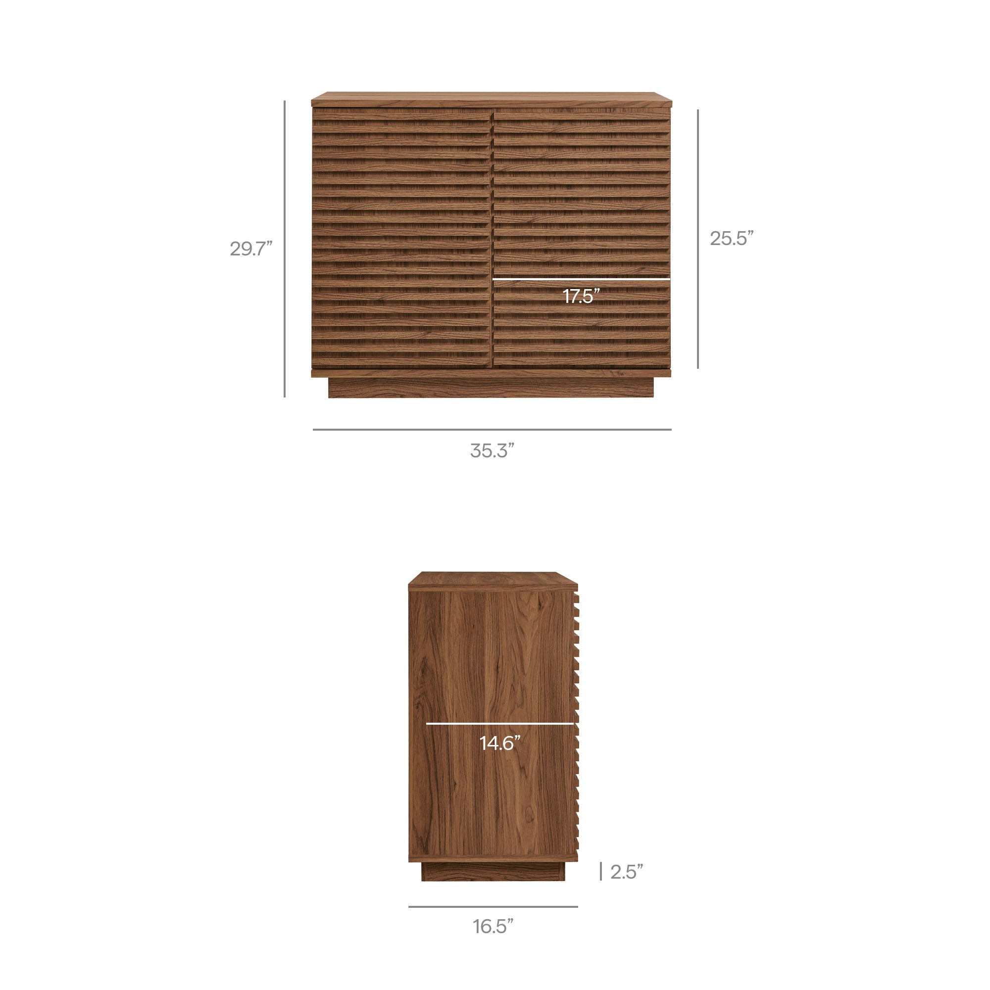 Render 2-Door Fluted Accent Cabinet, Walnut