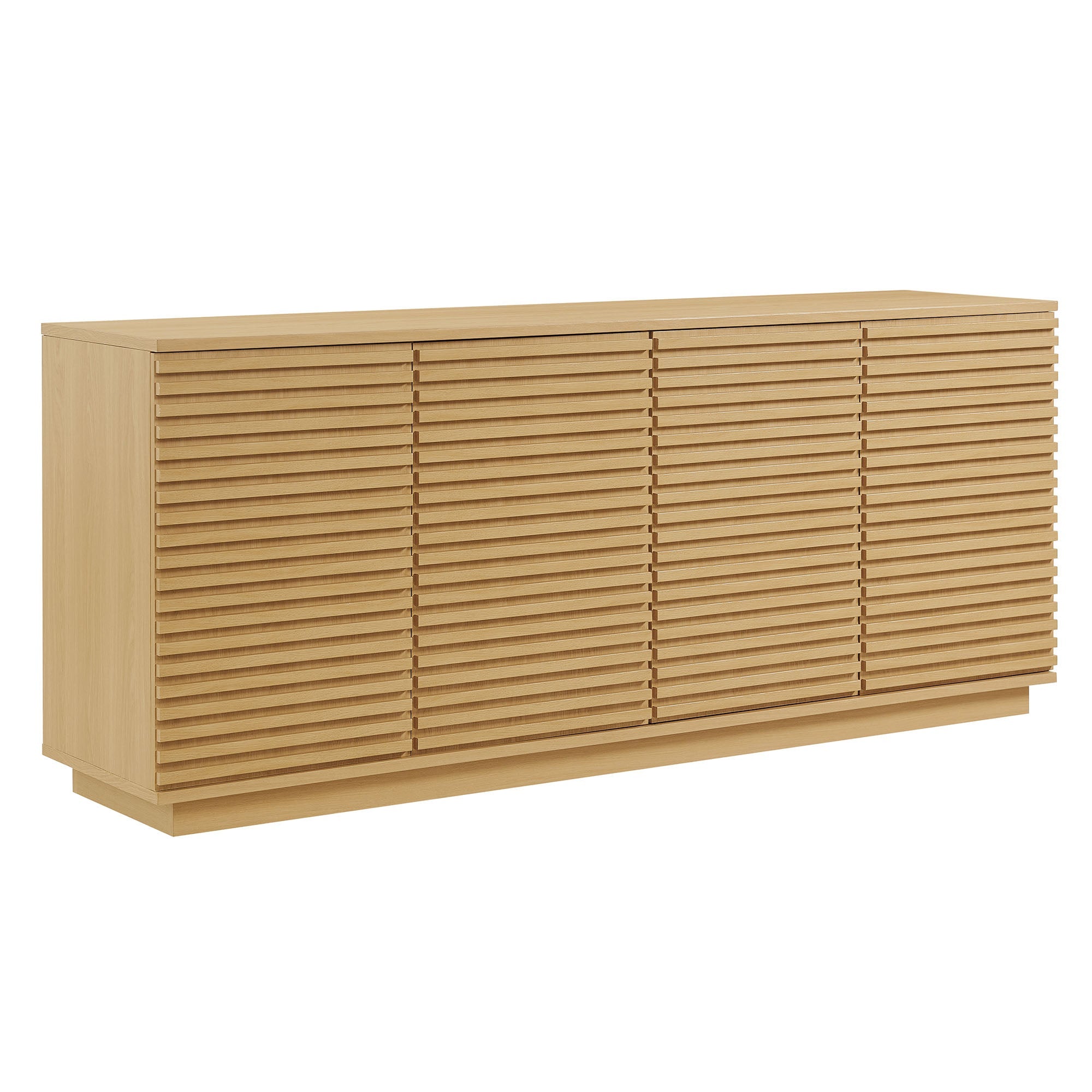 Render 4-Door Fluted Sideboard Cabinet TV Stand, Oak