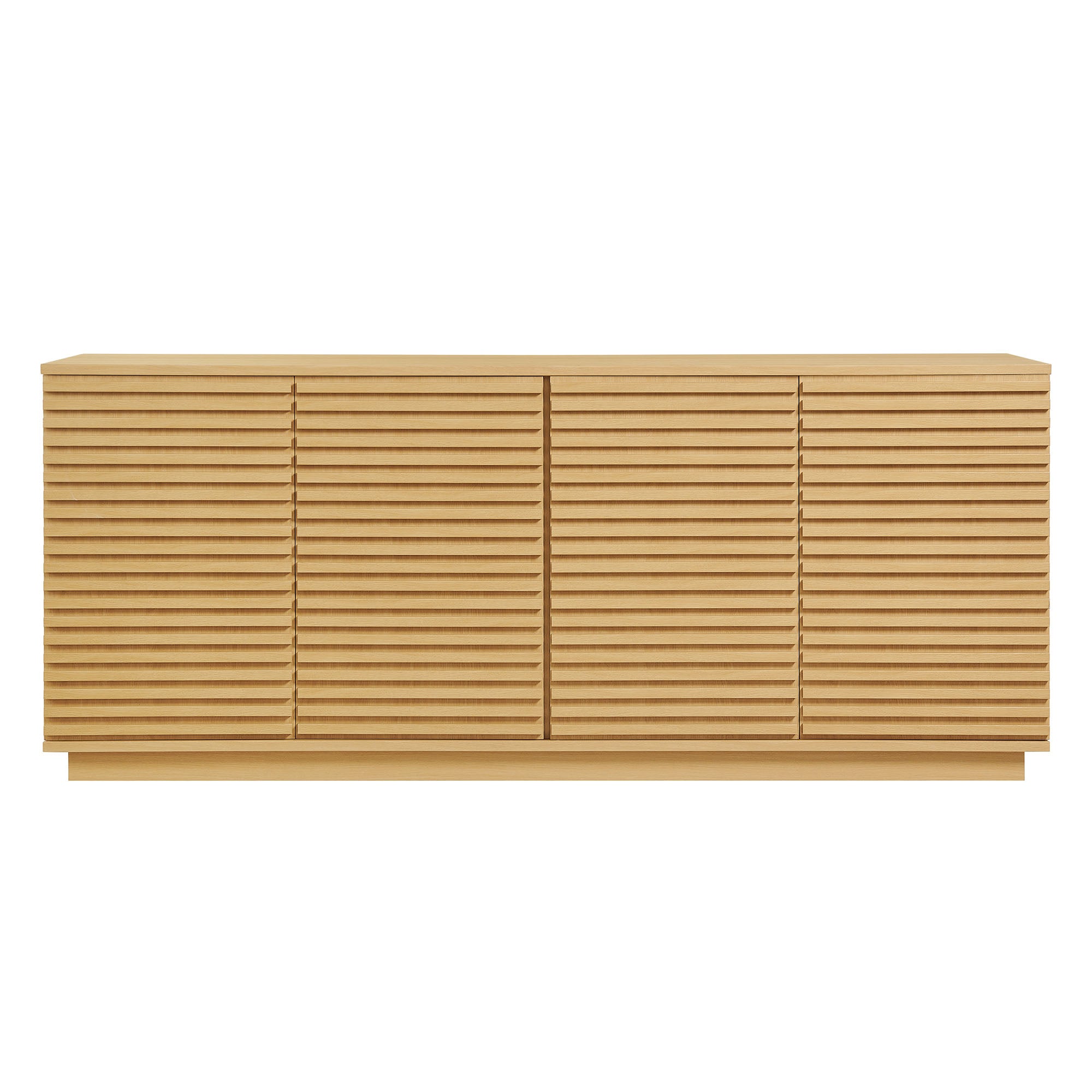 Render 4-Door Fluted Sideboard Cabinet TV Stand, Oak
