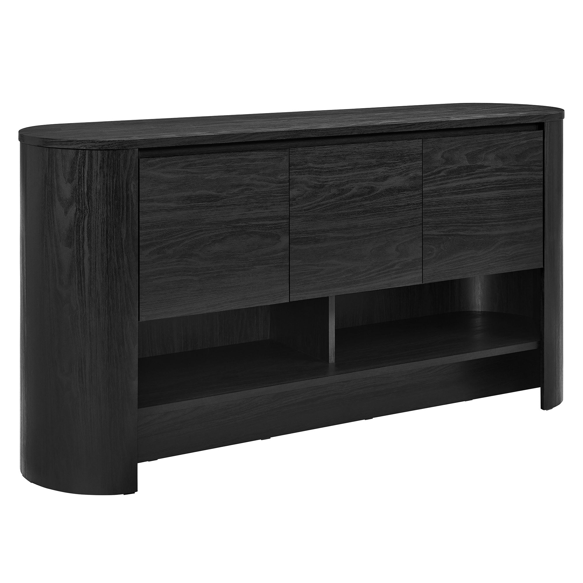 Duval 62 Inch Oval Sideboard, Black